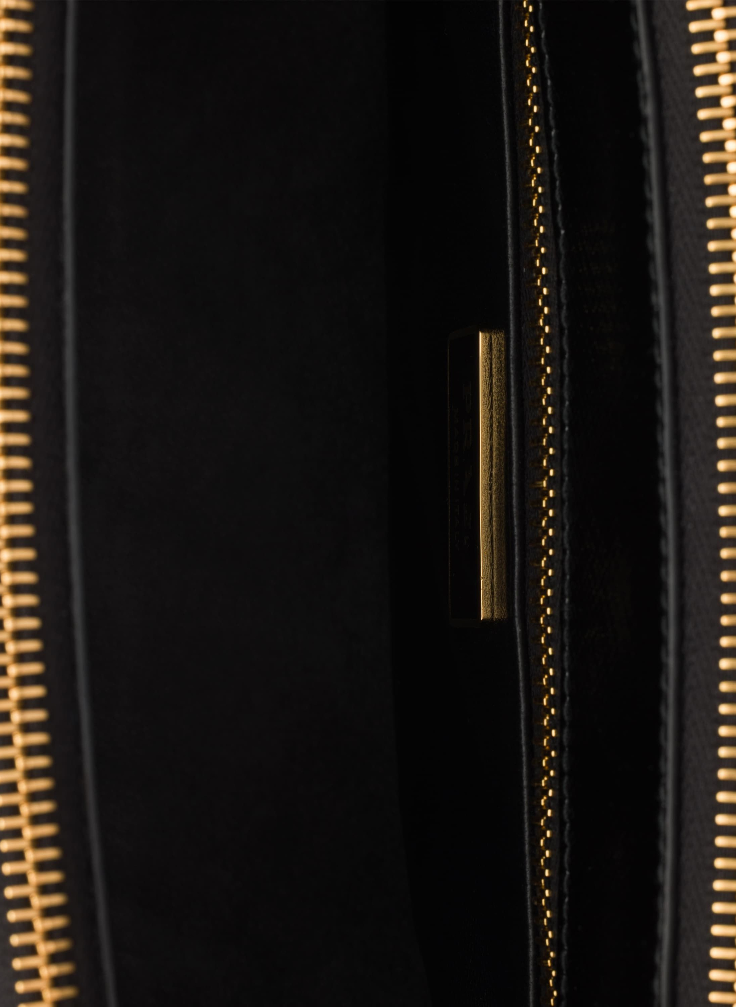 Petit sac prada galleria en cuir saffiano verni PRADA Noir