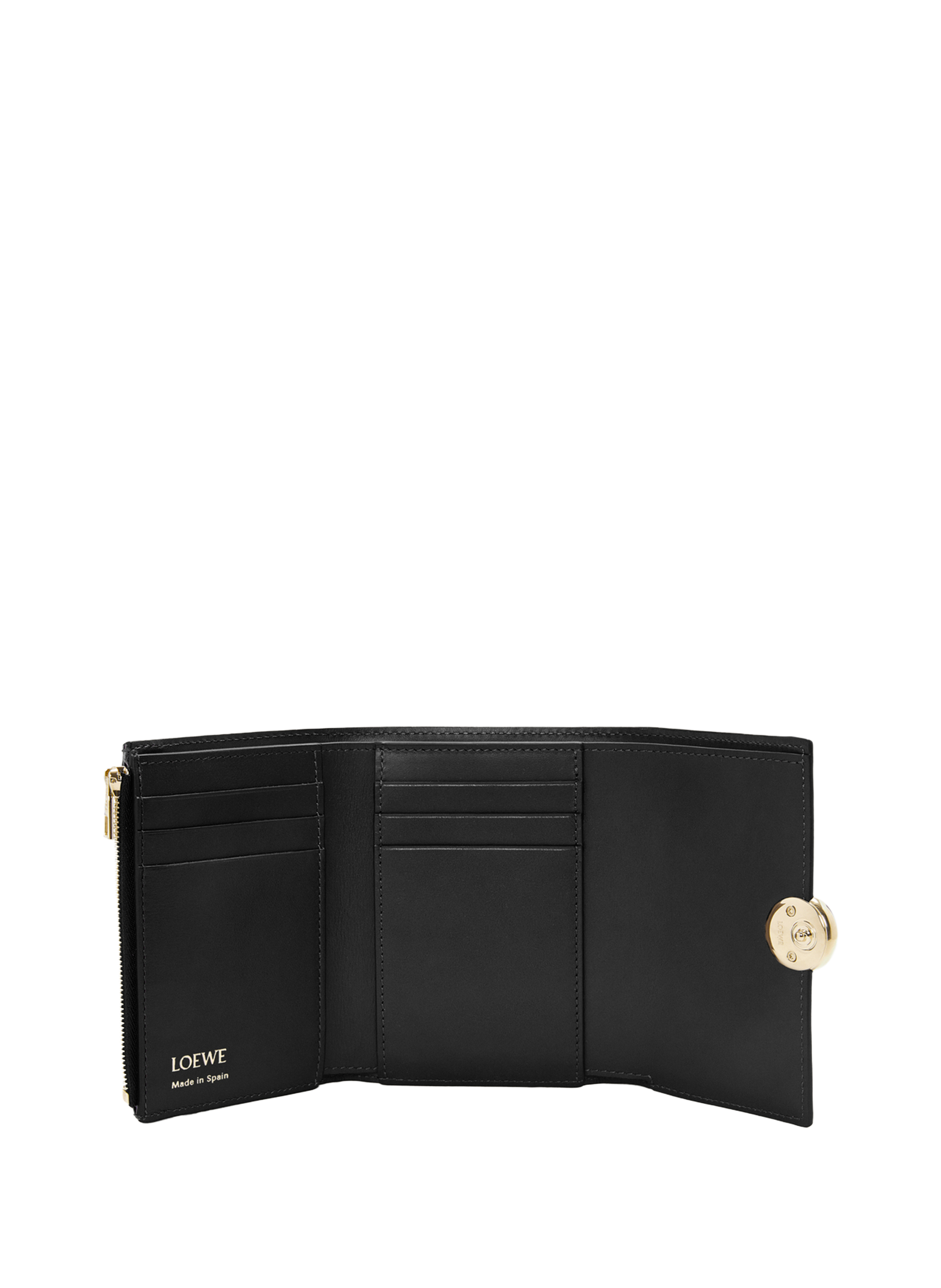 Small vertical Pebble wallet in shiny nappa calfskin leather LOEWE Black
