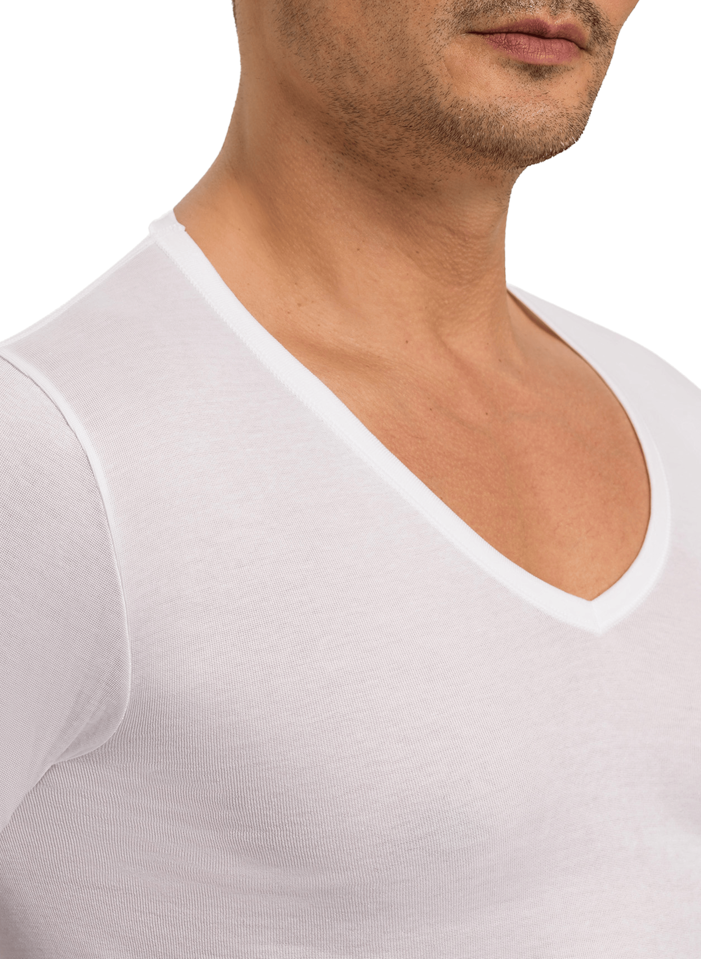 Cotton V-neck T-shirt HANRO White