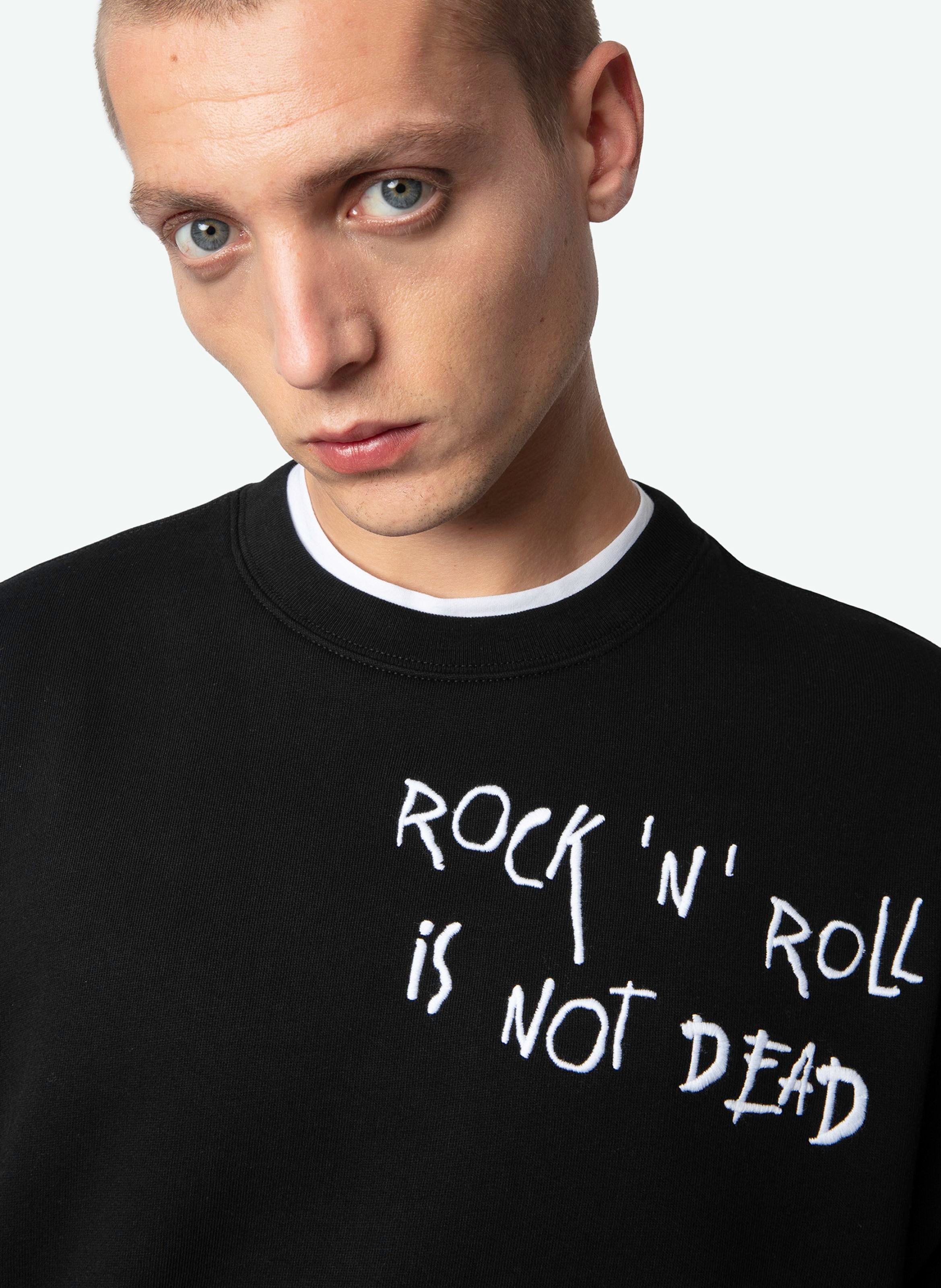 Sweat brodé en coton aime mo rock n roll ZADIG&VOLTAIRE Noir