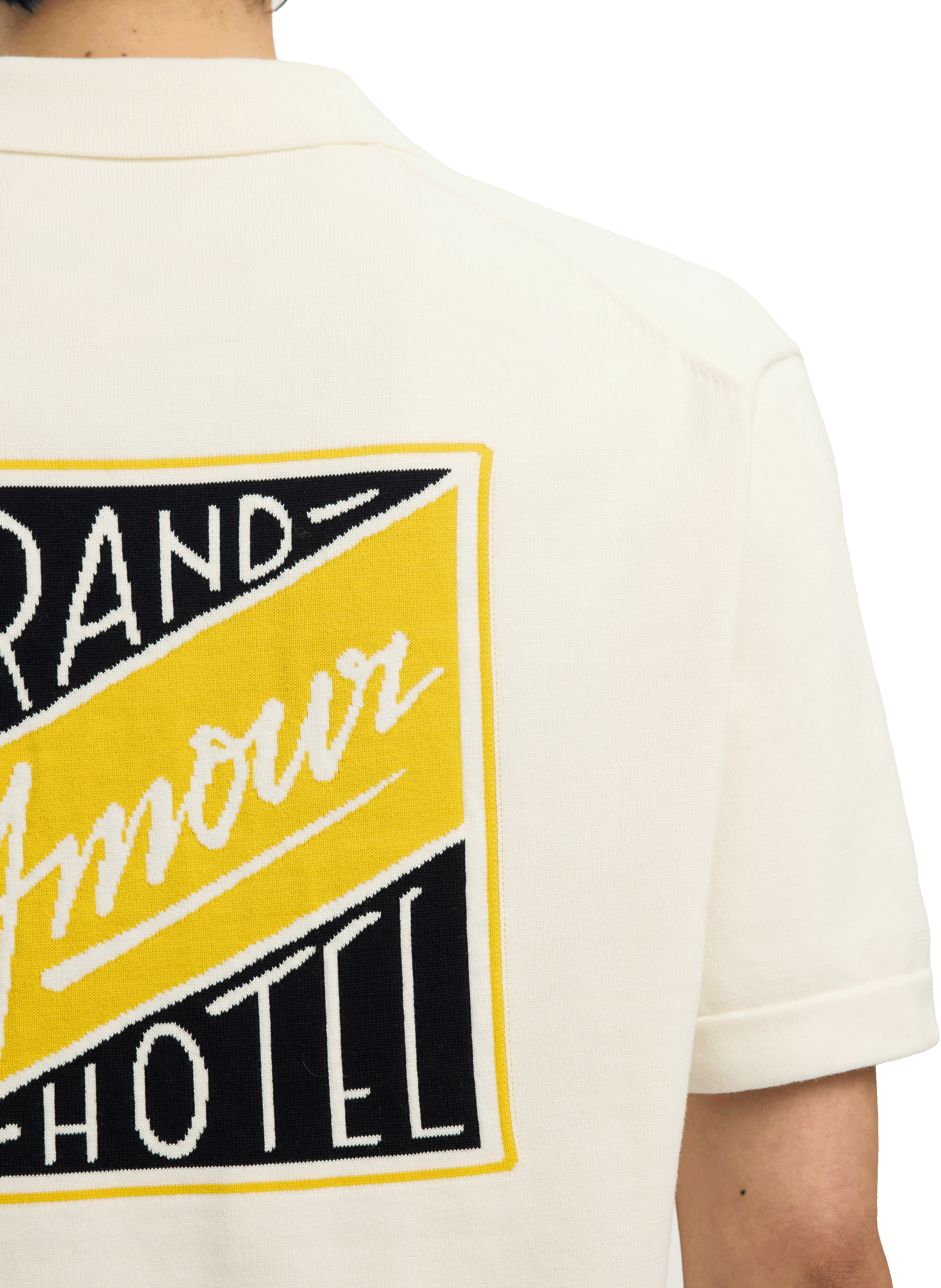 Short-sleeved embroidered cotton shirt SELECTED Beige