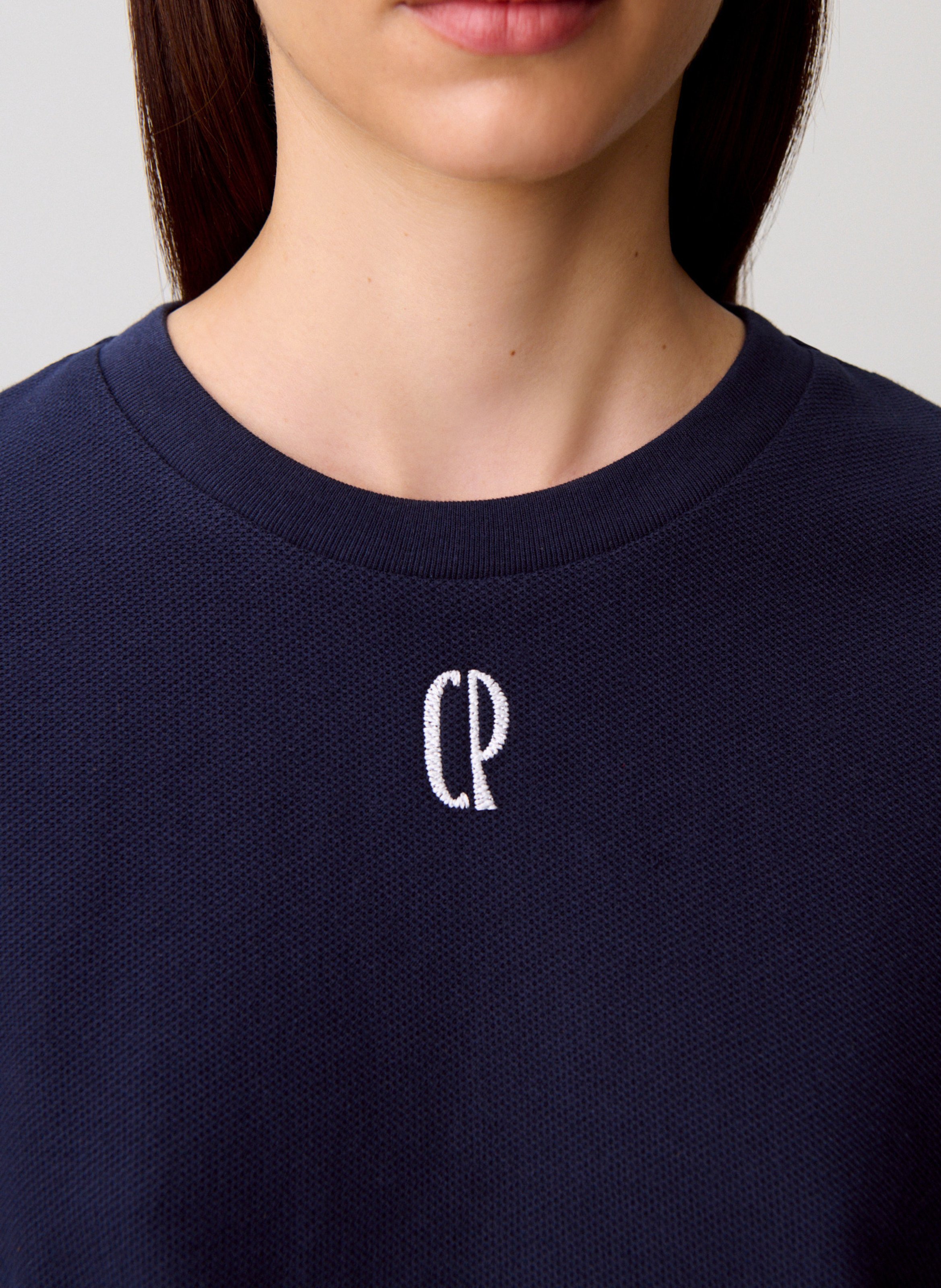 Tee-shirt col rond en coton CLAUDIE PIERLOT Bleu