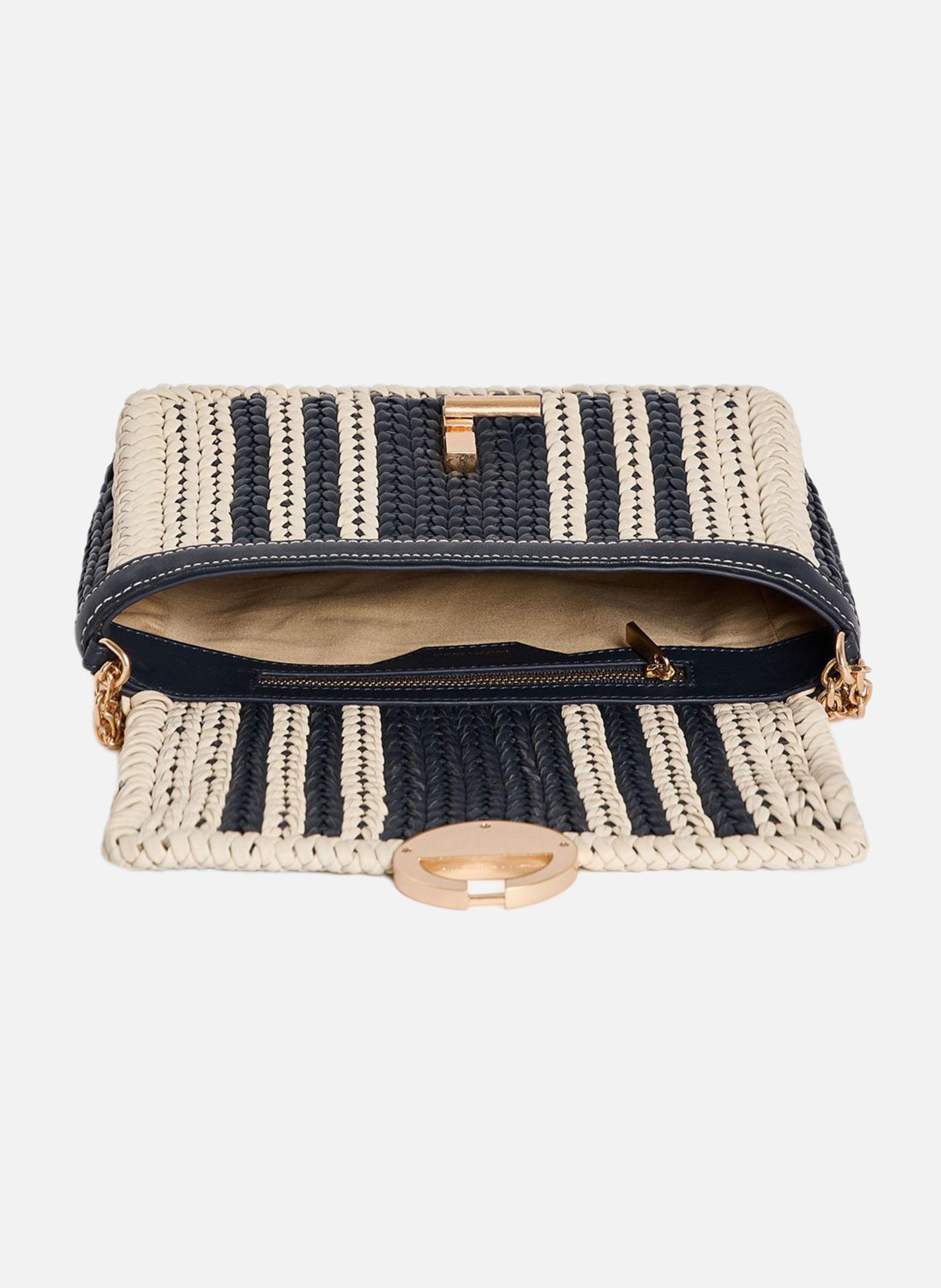 Moyen sac moon en cuir tressé VANESSA BRUNO Bleu