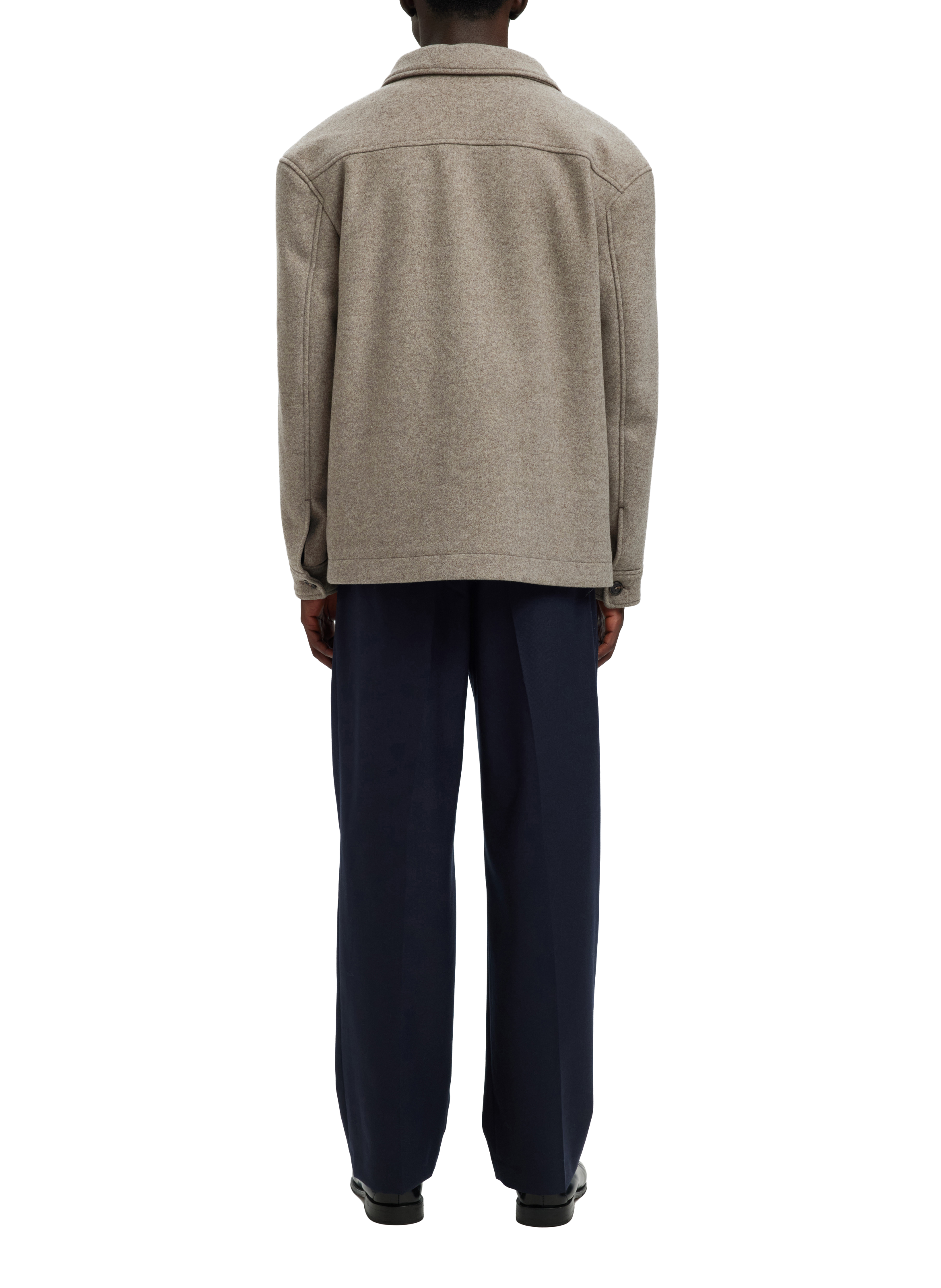 Chemise droite à col américain SELECTED Marron