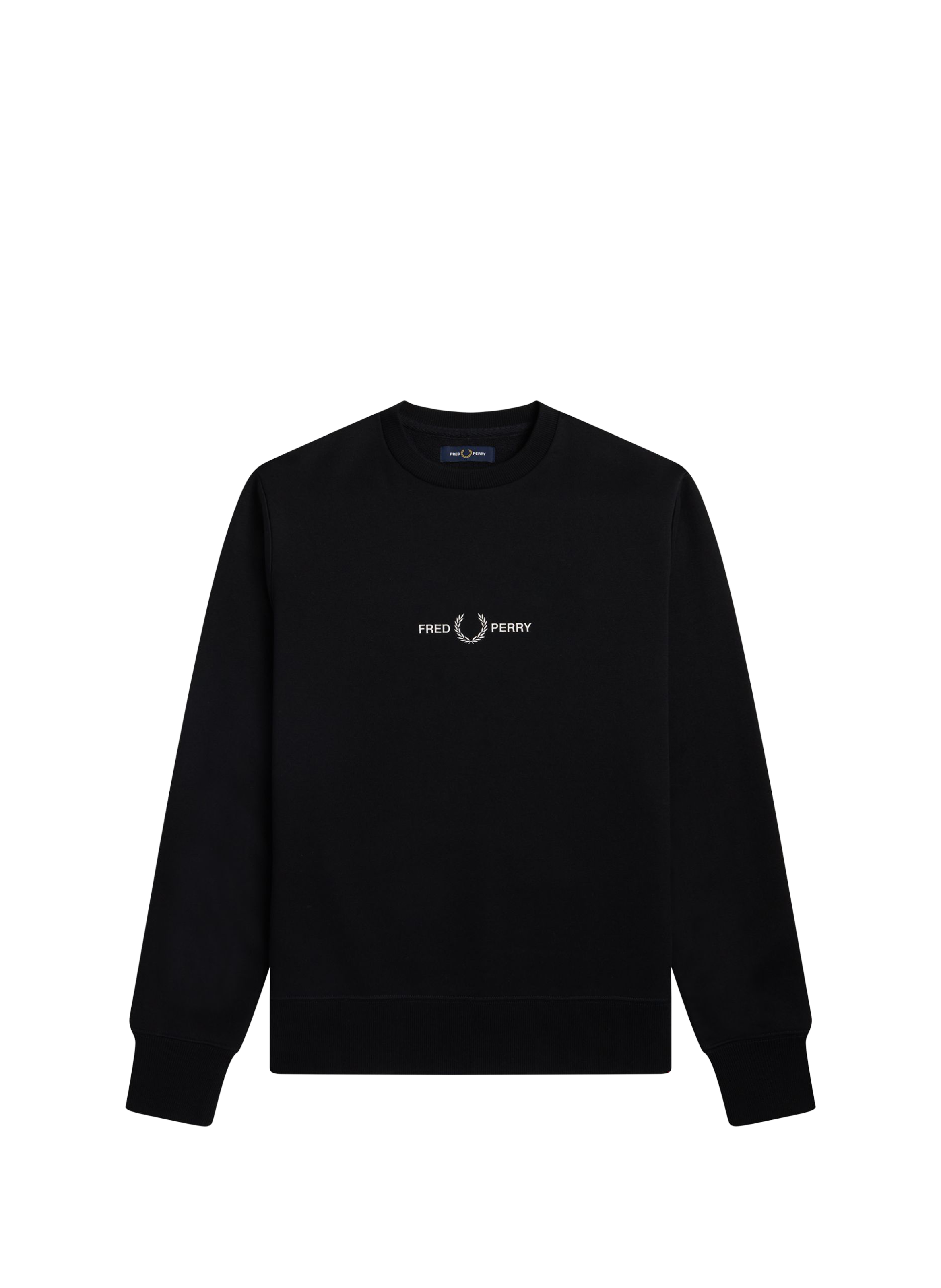 Sweatshirt with round neck embroidery logo FRED PERRY Black