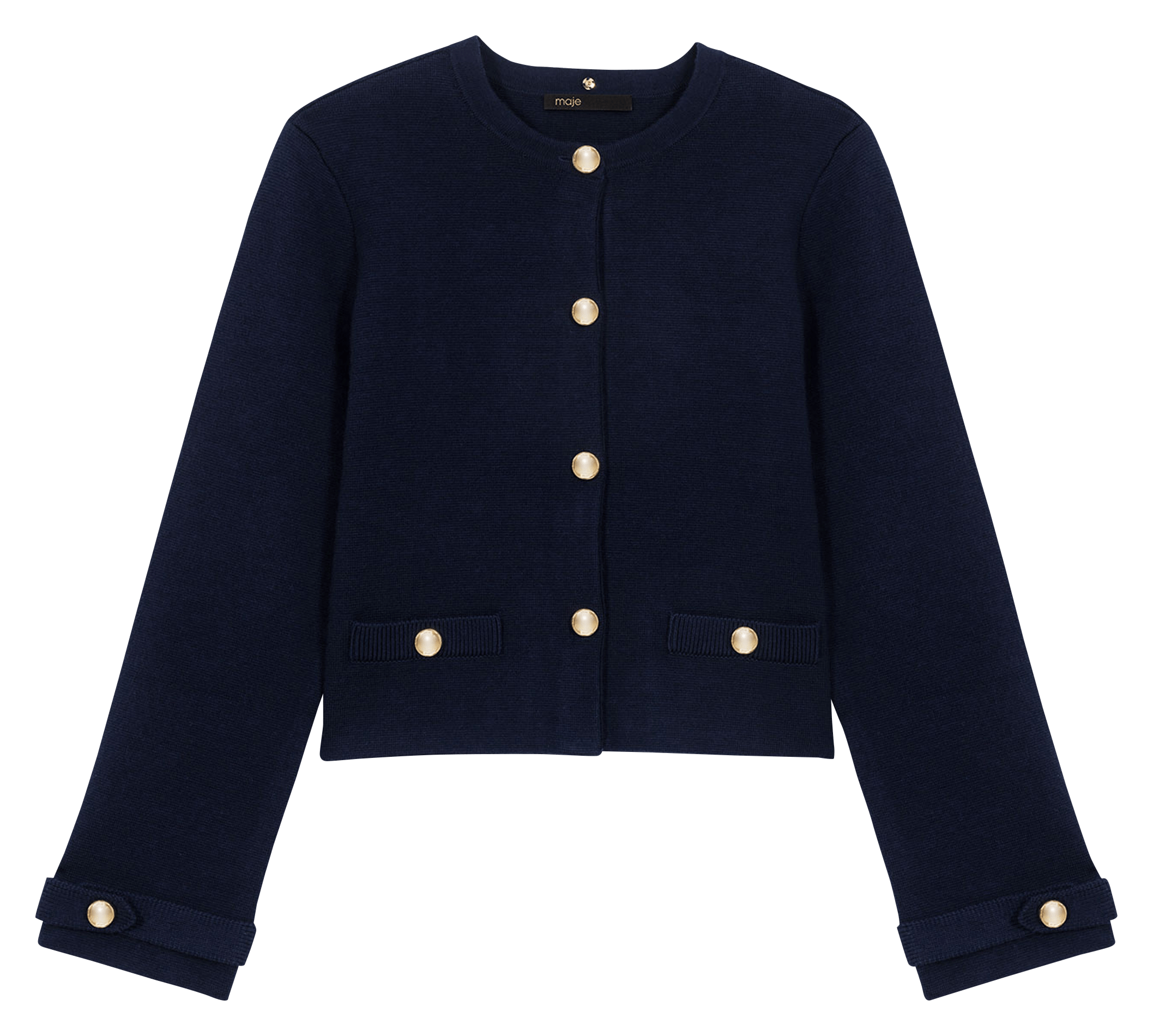 Cardigan droit col rond MAJE Bleu
