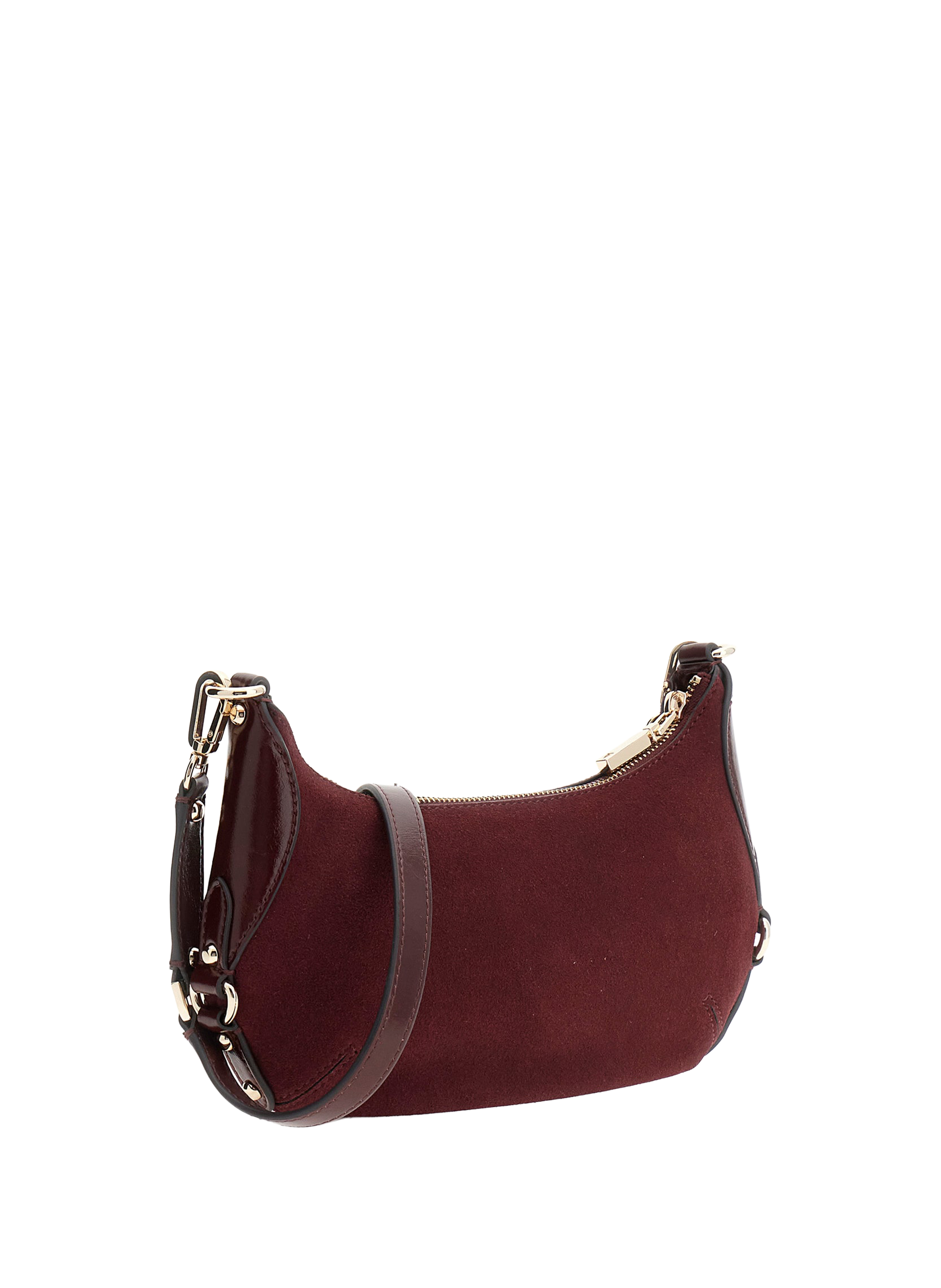 Mini sac bandoulière Marsha en cuir de vache GUESS Rouge
