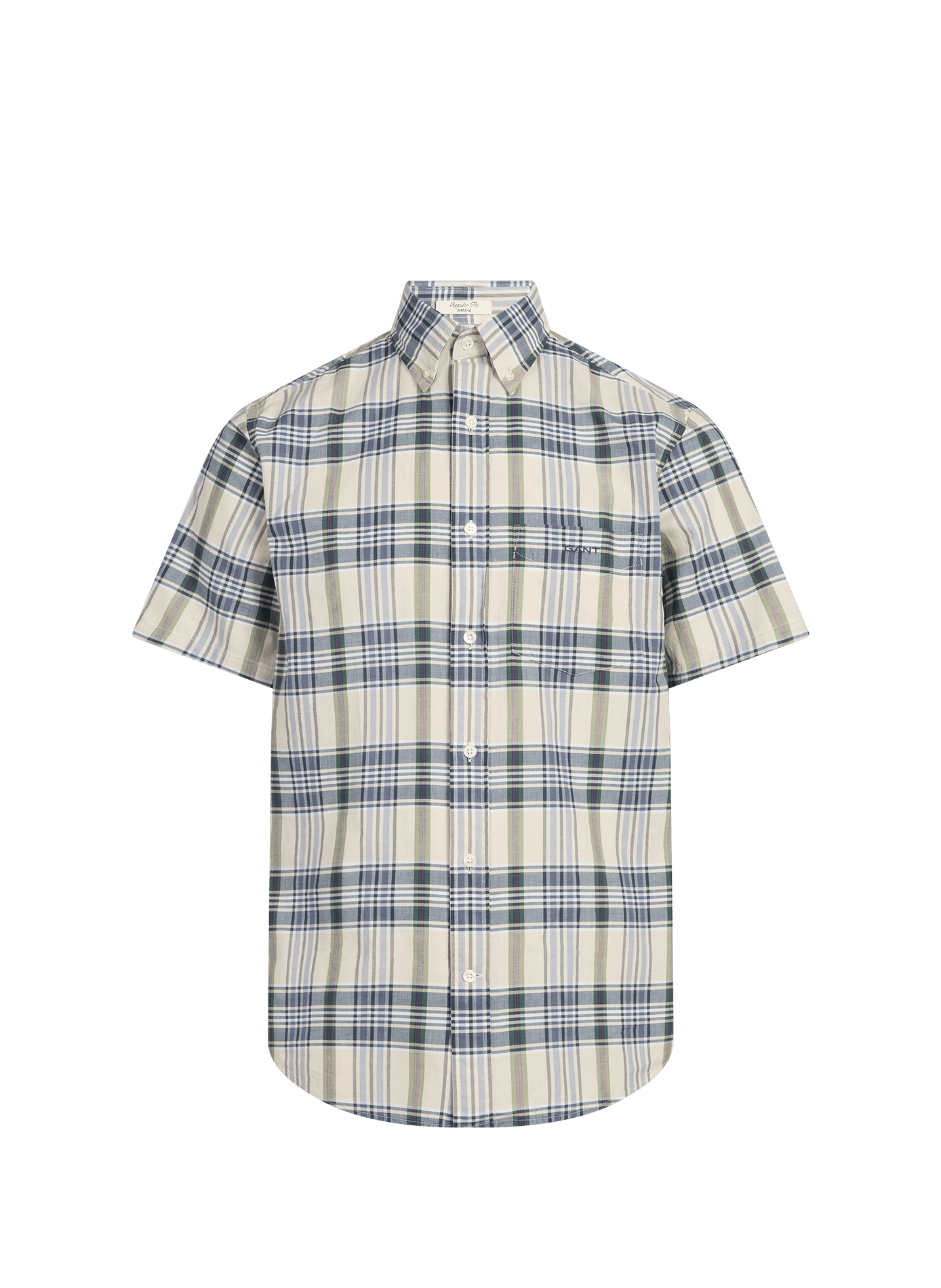 Short-sleeved Madras checkered cotton shirt GANT Blue