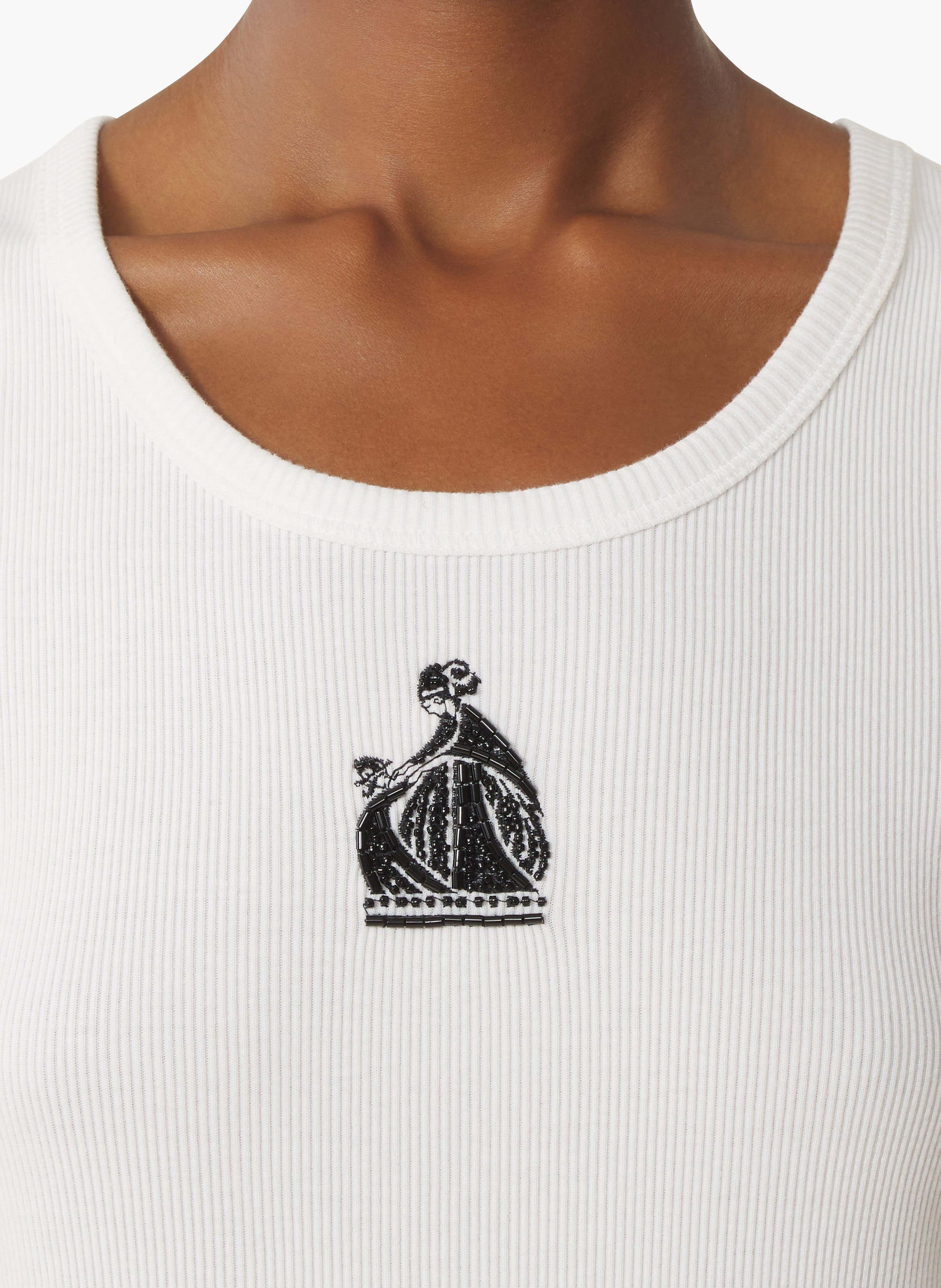 Débardeur côtelé la mère et l'enfant LANVIN Blanc