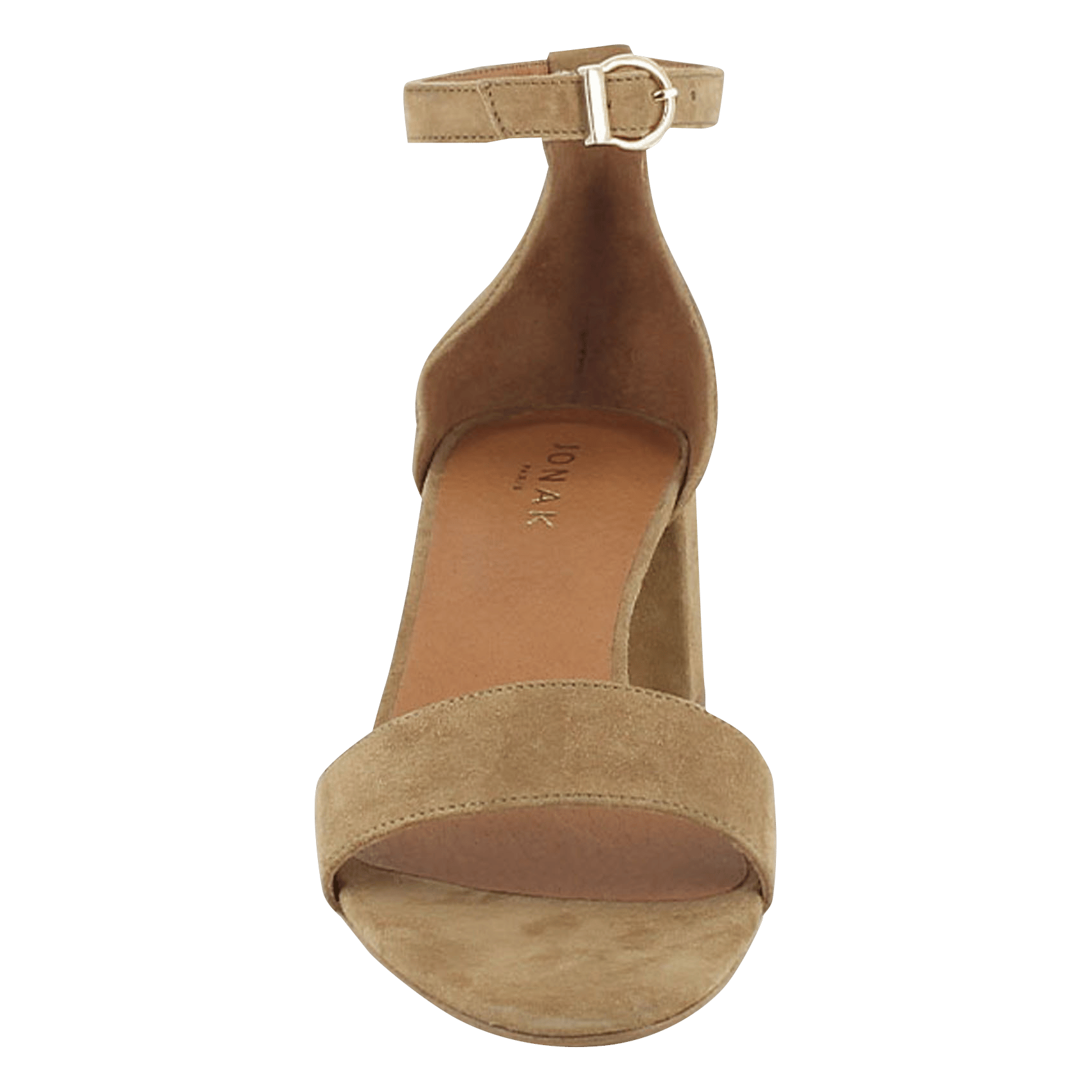 Sandales talons mi-hauts en cuir velours verdi JONAK Marron