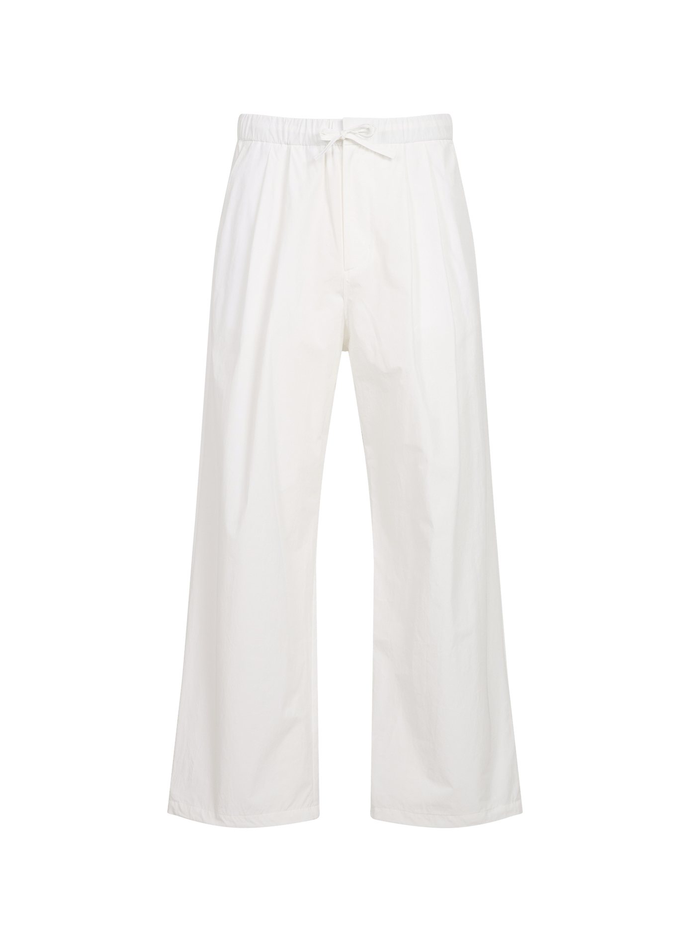 Elasticated waist solid trousers AMOMENTO White