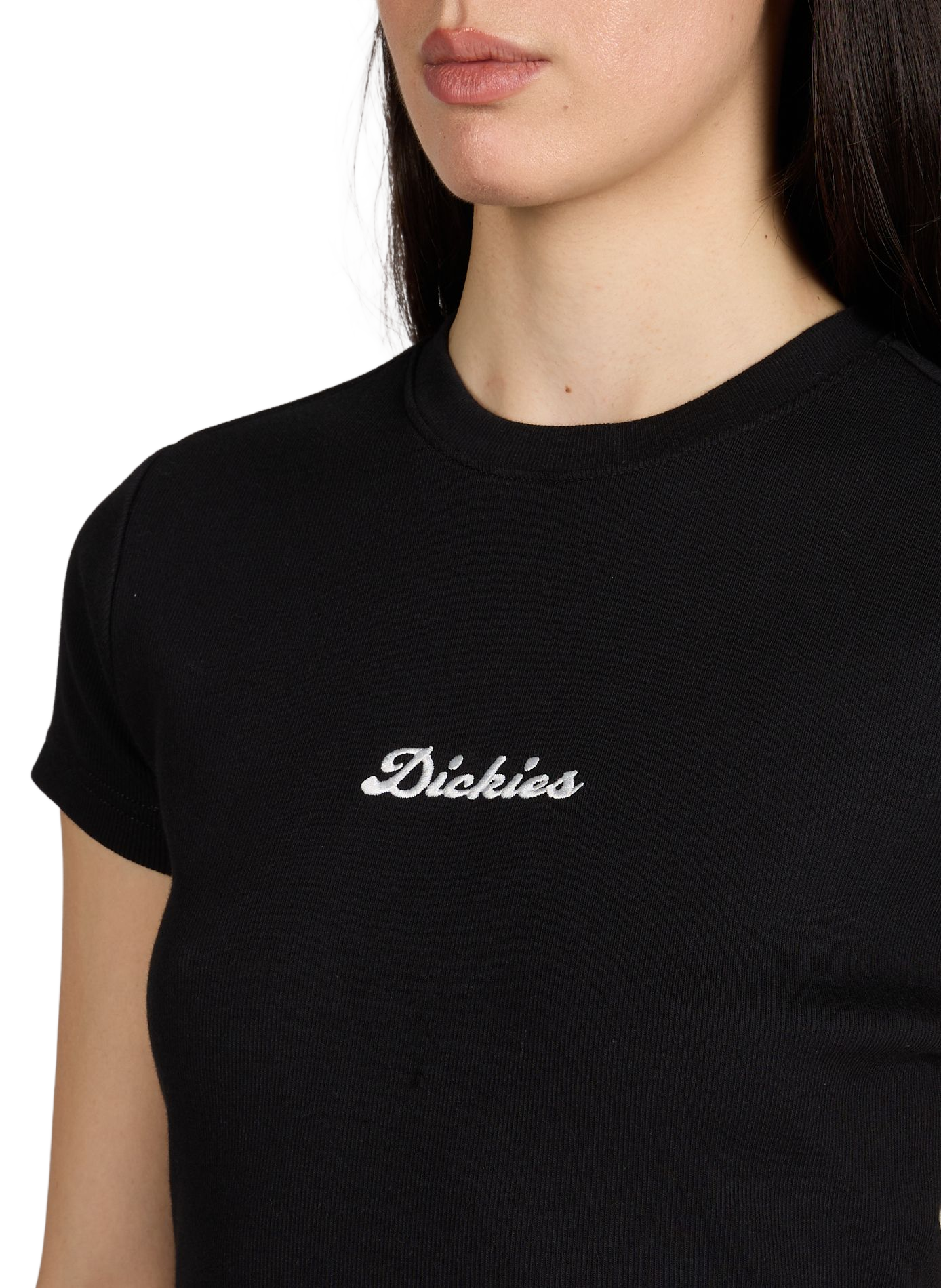 T-shirt à logo brodé en coton mélangé DICKIES Noir