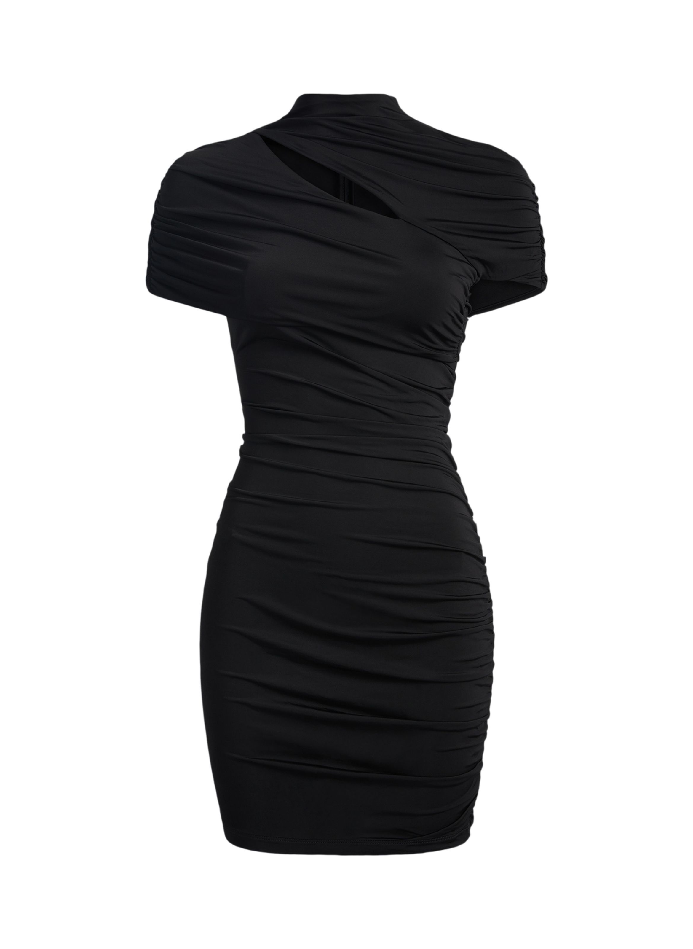 Robe bodycon drapée en jersey BALMAIN Noir
