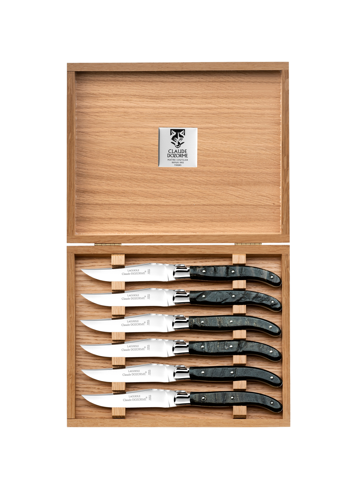 Set of 6 Laguiole knives DOZORME Black