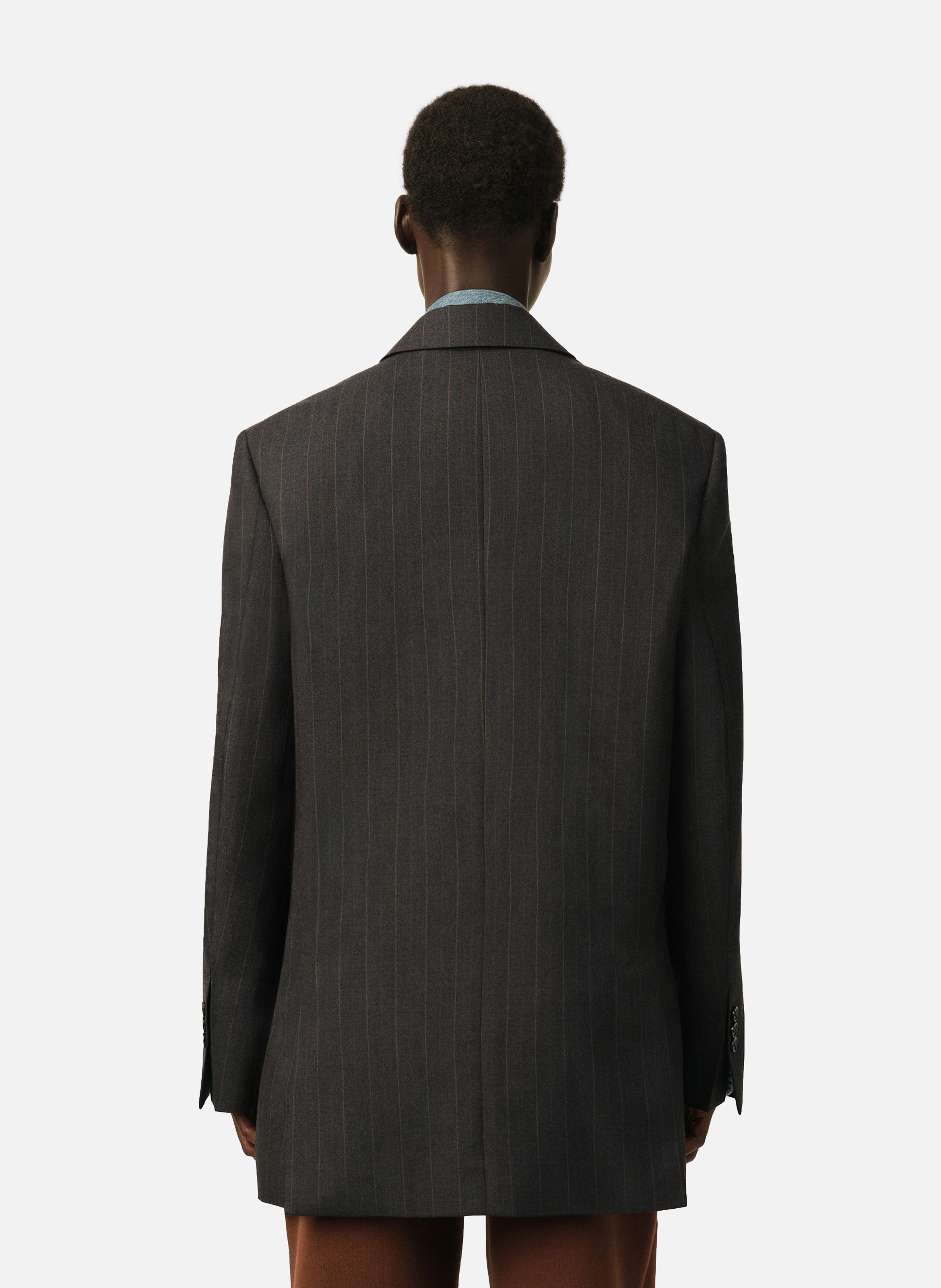 Veste rayée double boutonnage en laine AMI PARIS Gris