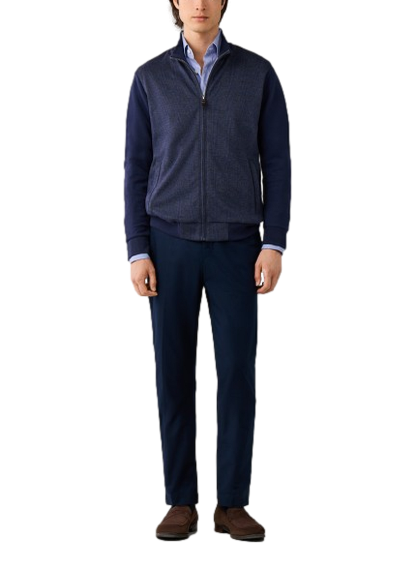 Cotton blend high-neck vest HACKETT Blue