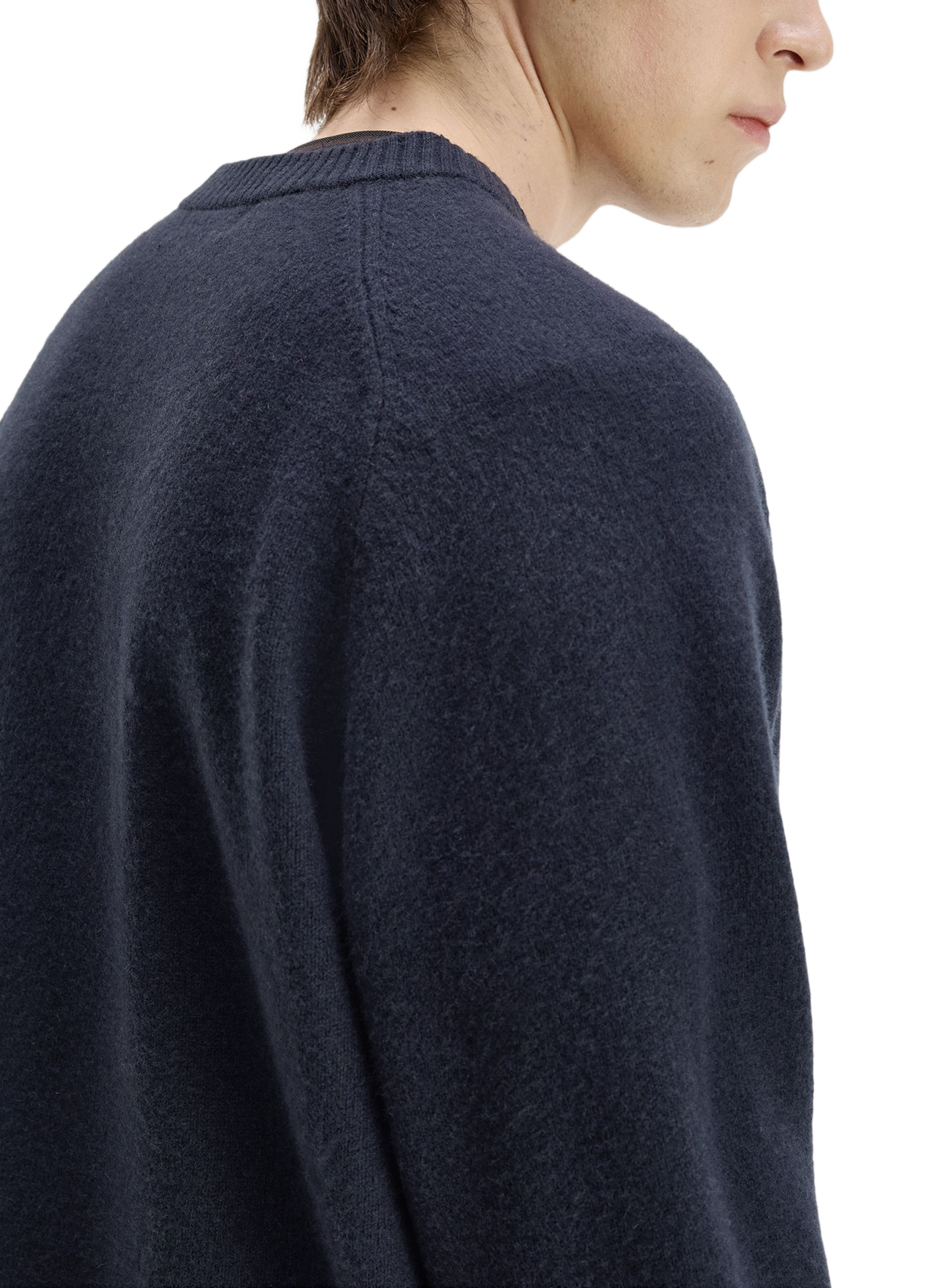 Gerade geschnittene Strickjacke mit V-Ausschnitt aus Wolle FRED PERRY Blau