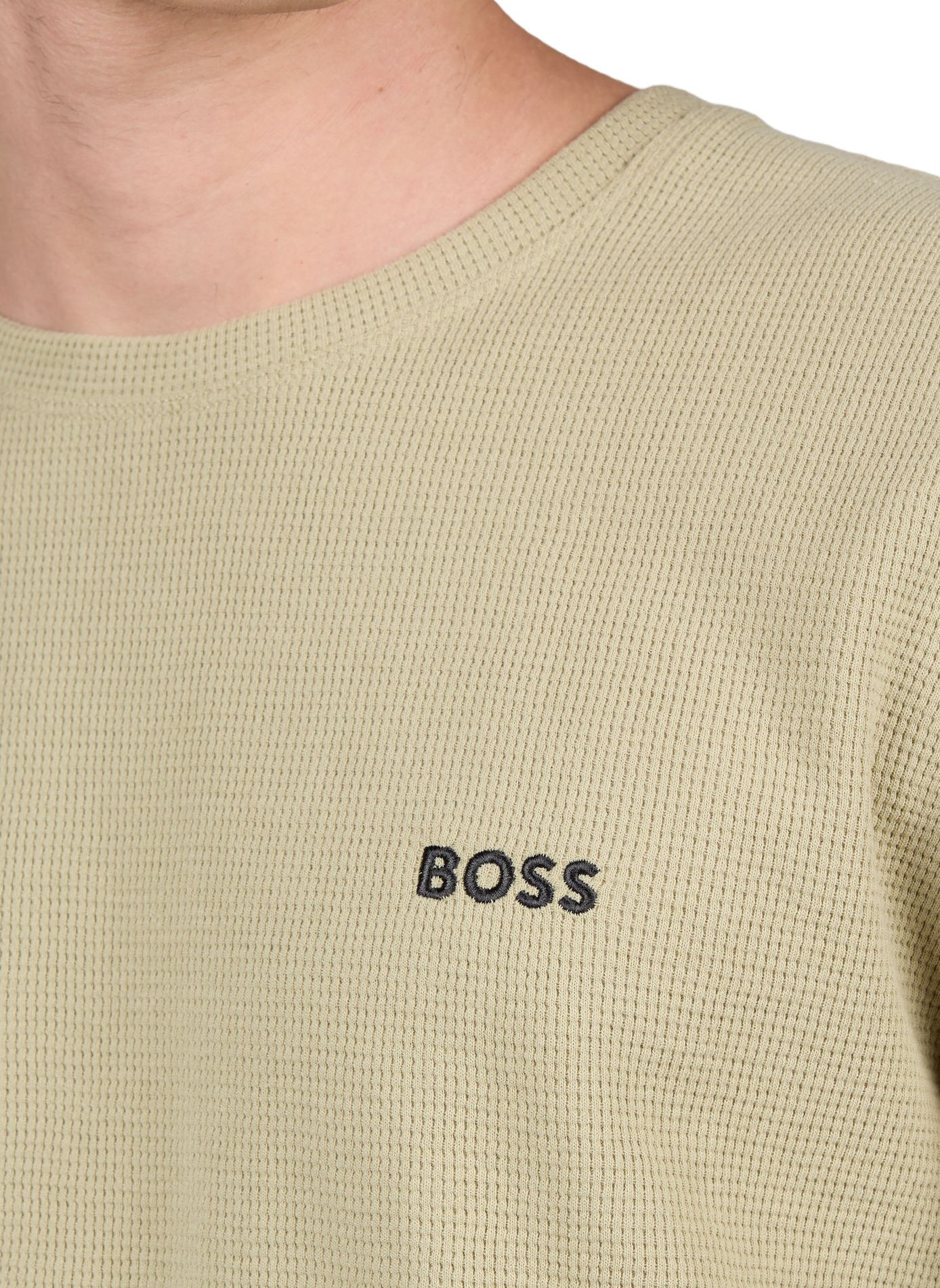 Straight shorts in mixed piqué cotton | Green BOSS Men