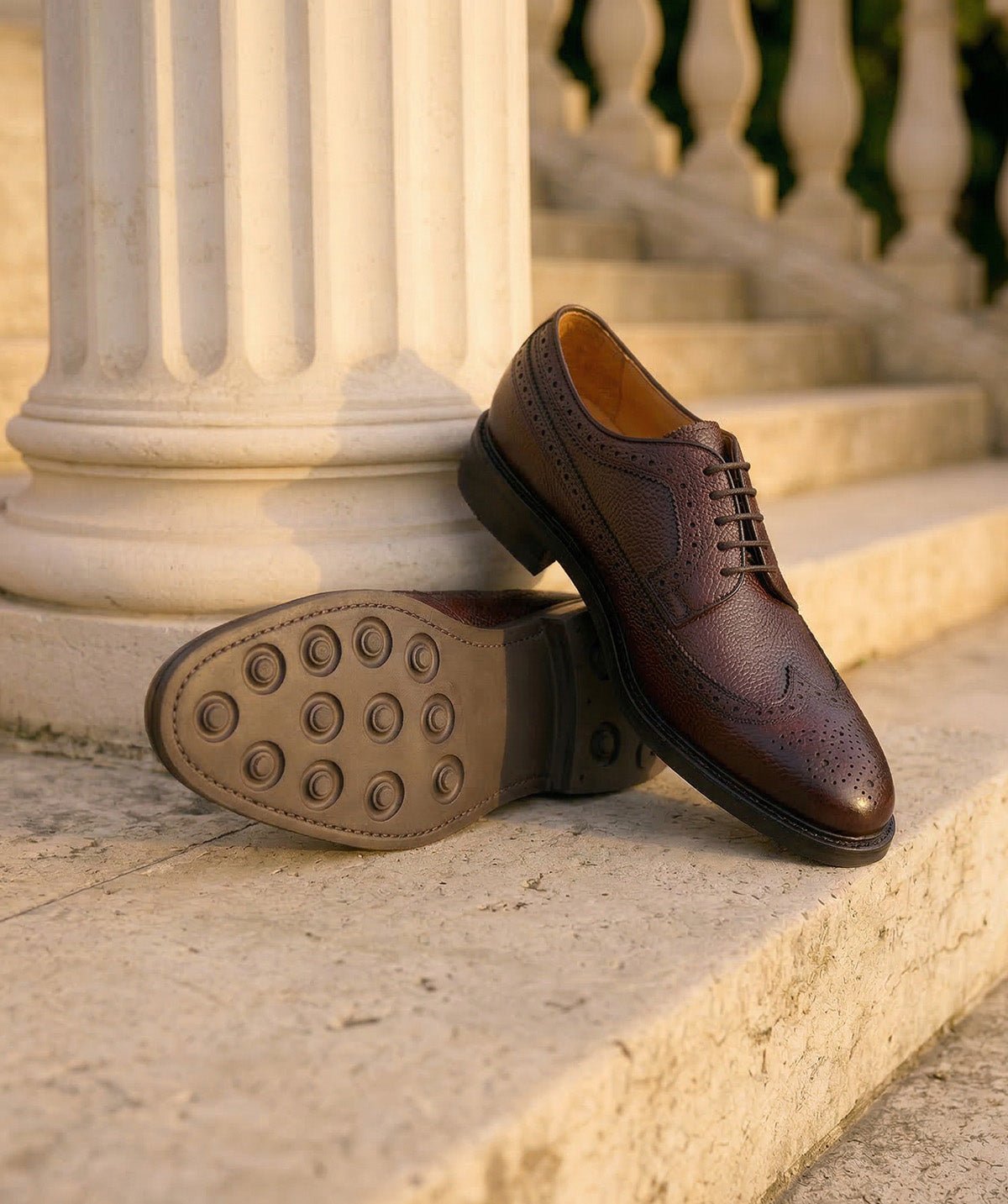 Derby cuir grainé barton FINSBURY Marron