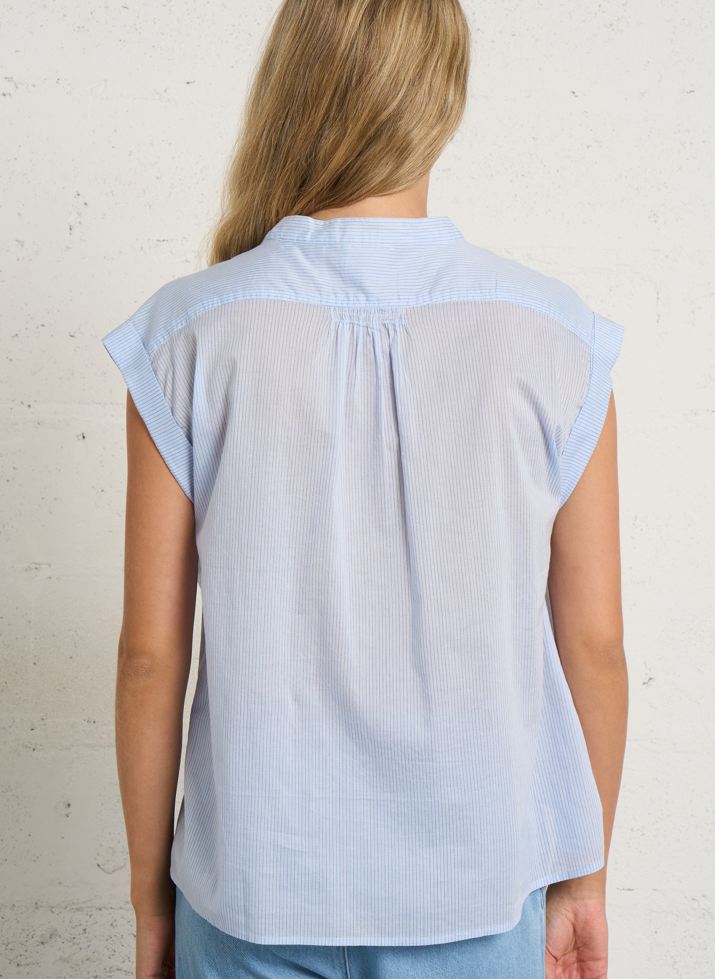 Chemise droite en coton monica MAISON 123 Bleu