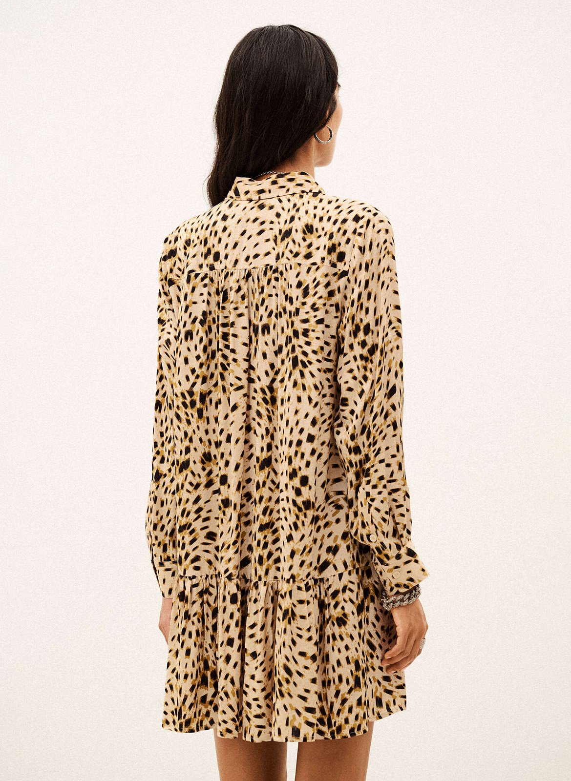 Robe courte ample imprimée hosy BA&SH Beige
