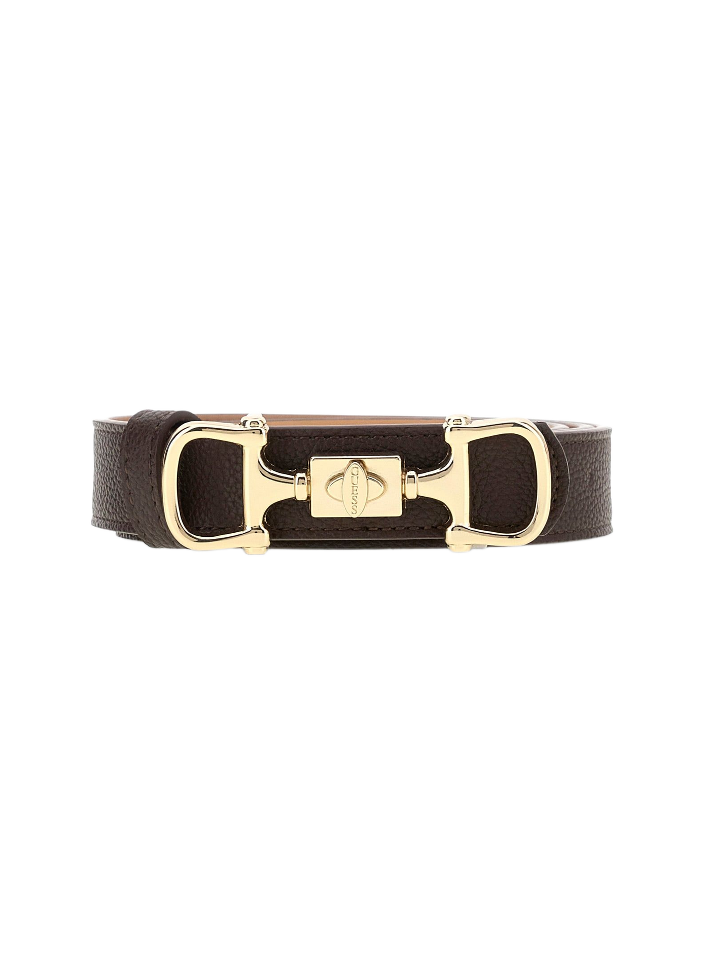 Belt with buckle and gold-toned details GUESS Brown