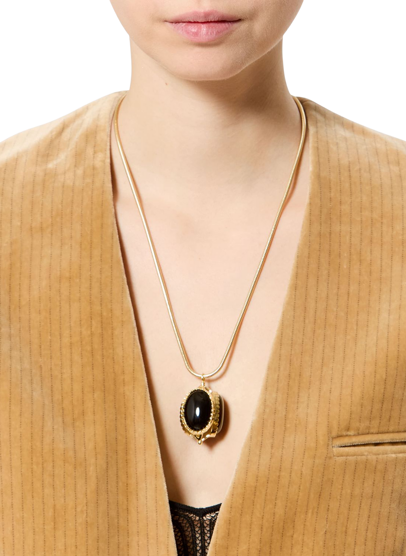 Sautoir Hanae à pendentif triple face ISABEL MARANT Noir