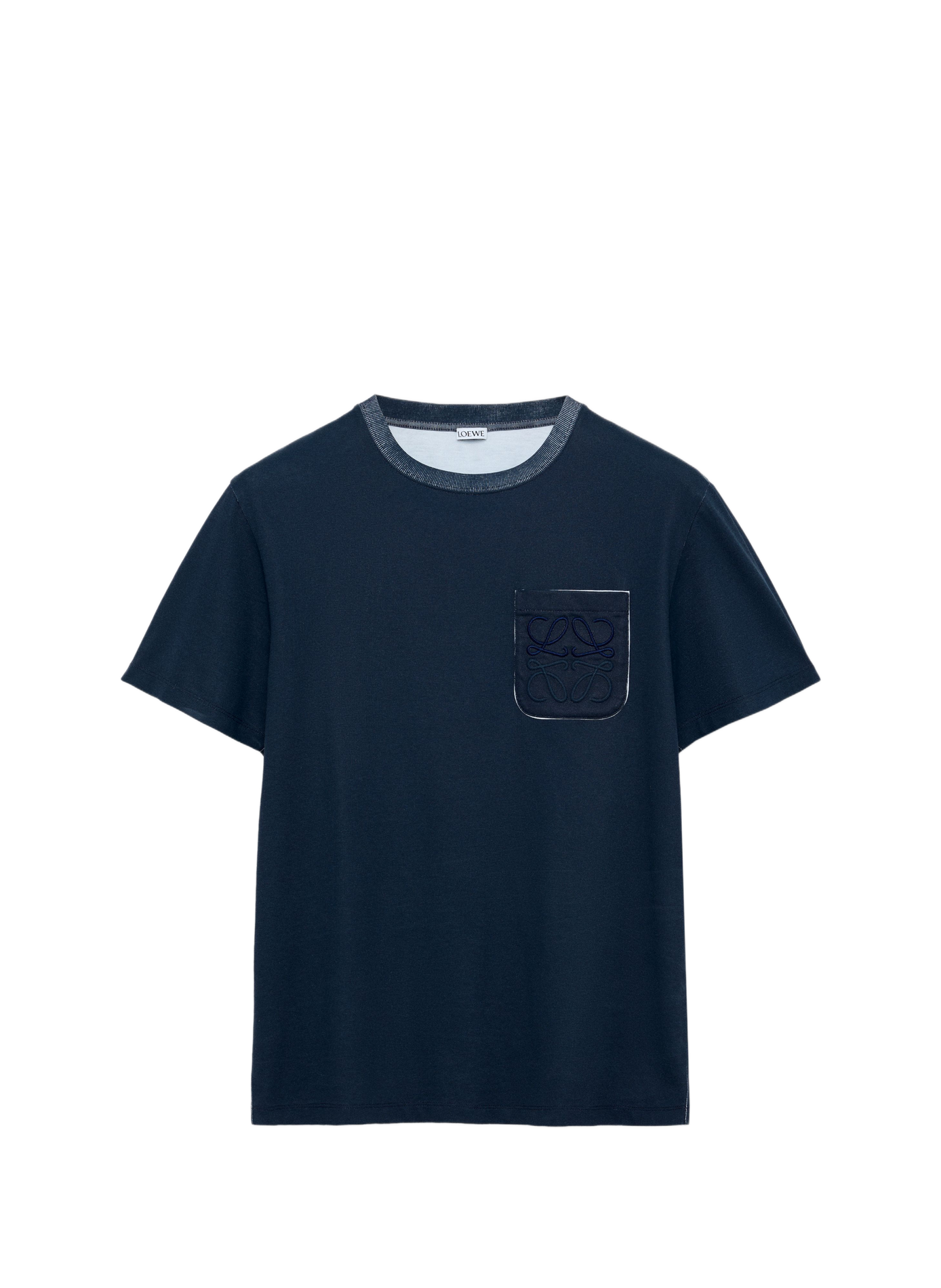 T-shirt à logo brodé en coton mélangé LOEWE Bleu