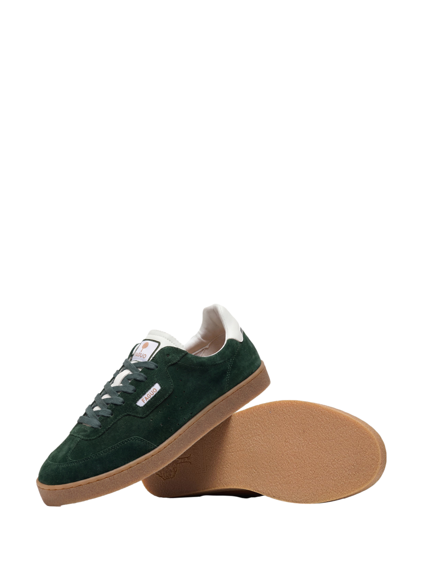 Low-top Lumbo sneakers in mixed leather. FAGUO Grey