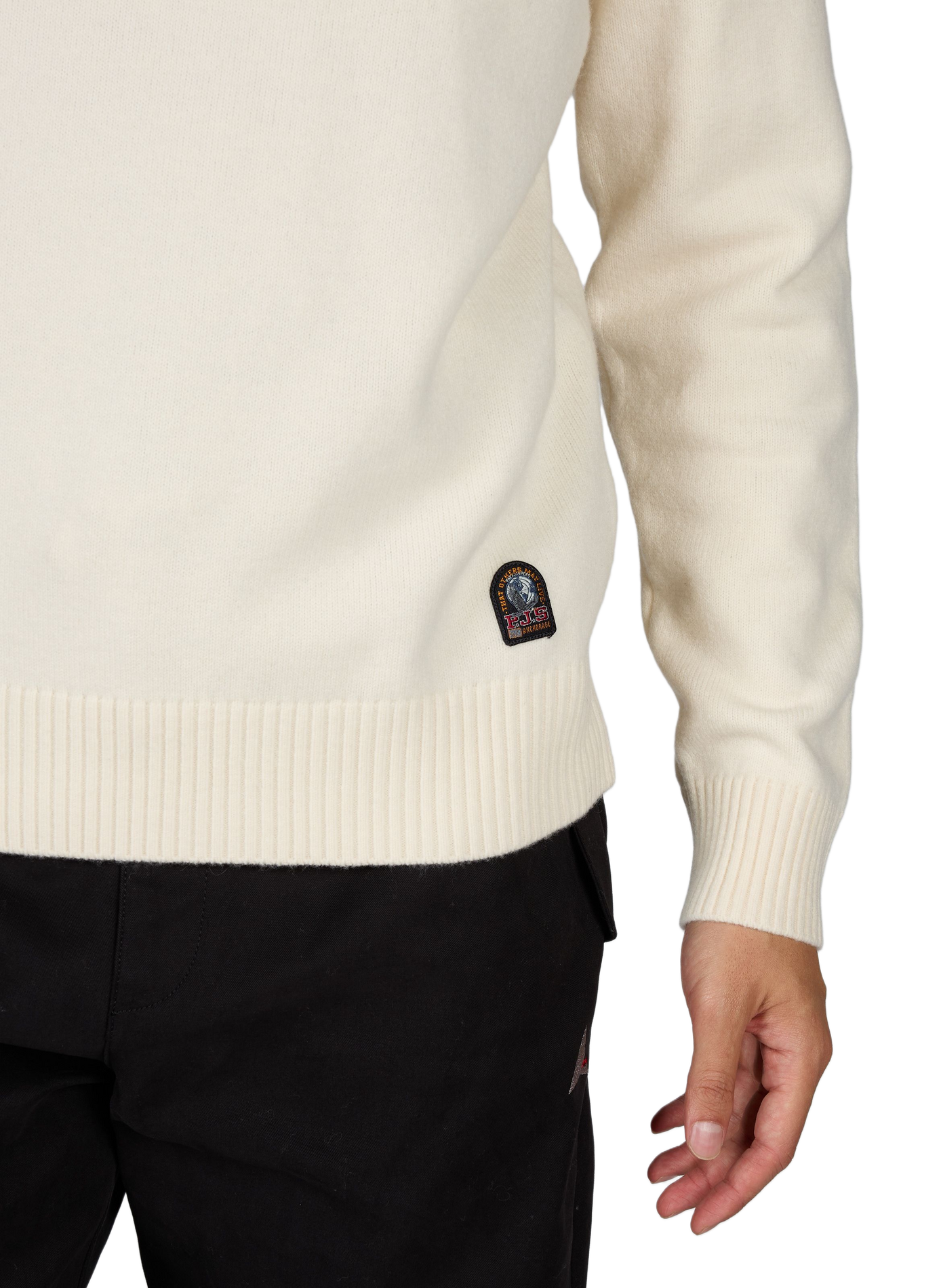 Pull droit à col montant zippé en laine mélangée PARAJUMPERS Beige