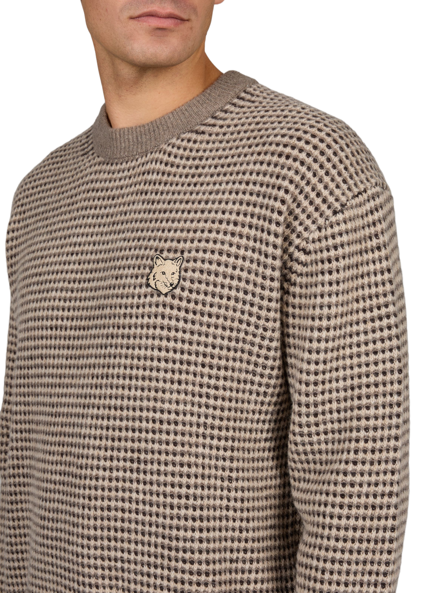 Jersey recto de lana MAISON KITSUNÉ Beige