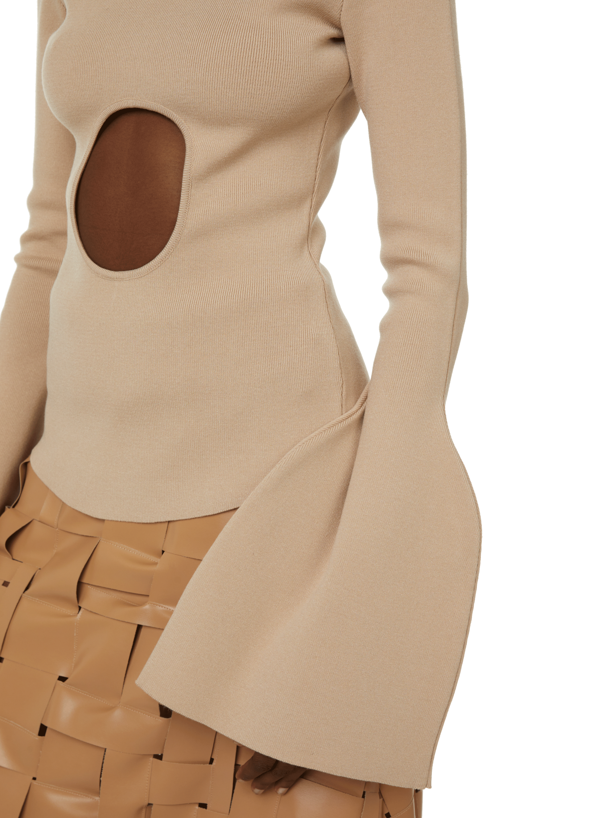 Pull ajouré en viscose A.W.A.K.E. MODE Beige