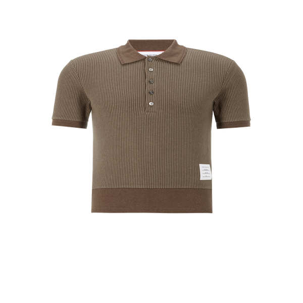 Thom Browne Cotton Polo Shirt In Brown