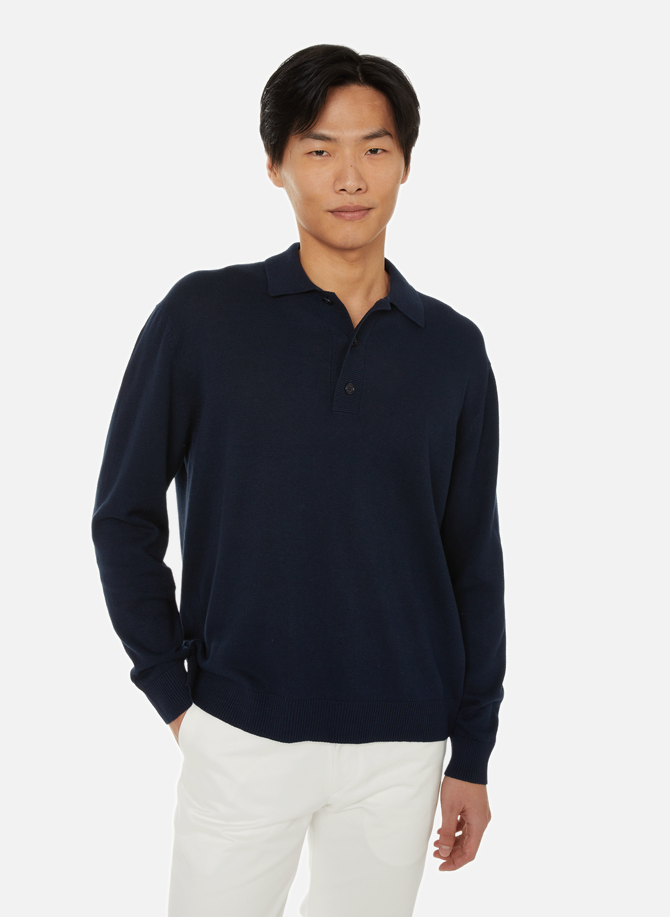 Cotton and linen polo collar sweater SAISON 1865