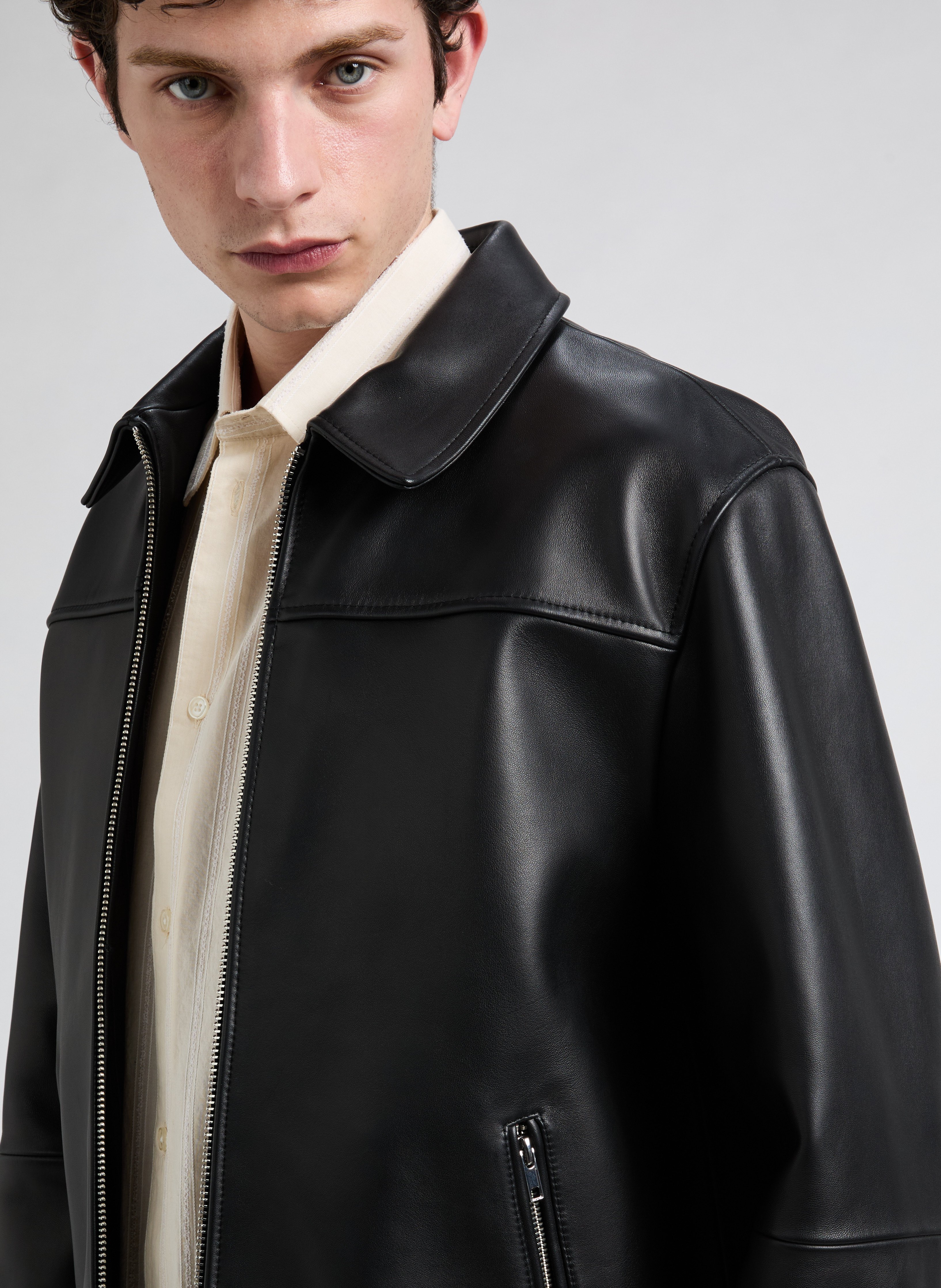 Fool leather jacket SAISON 1865 Black