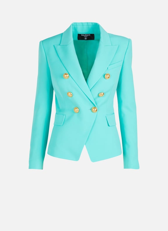 Veste 6 boutons en grain de poudre Bleu by BALMAIN BALMAIN Veste 6 boutons en grain de poudre Bleu
