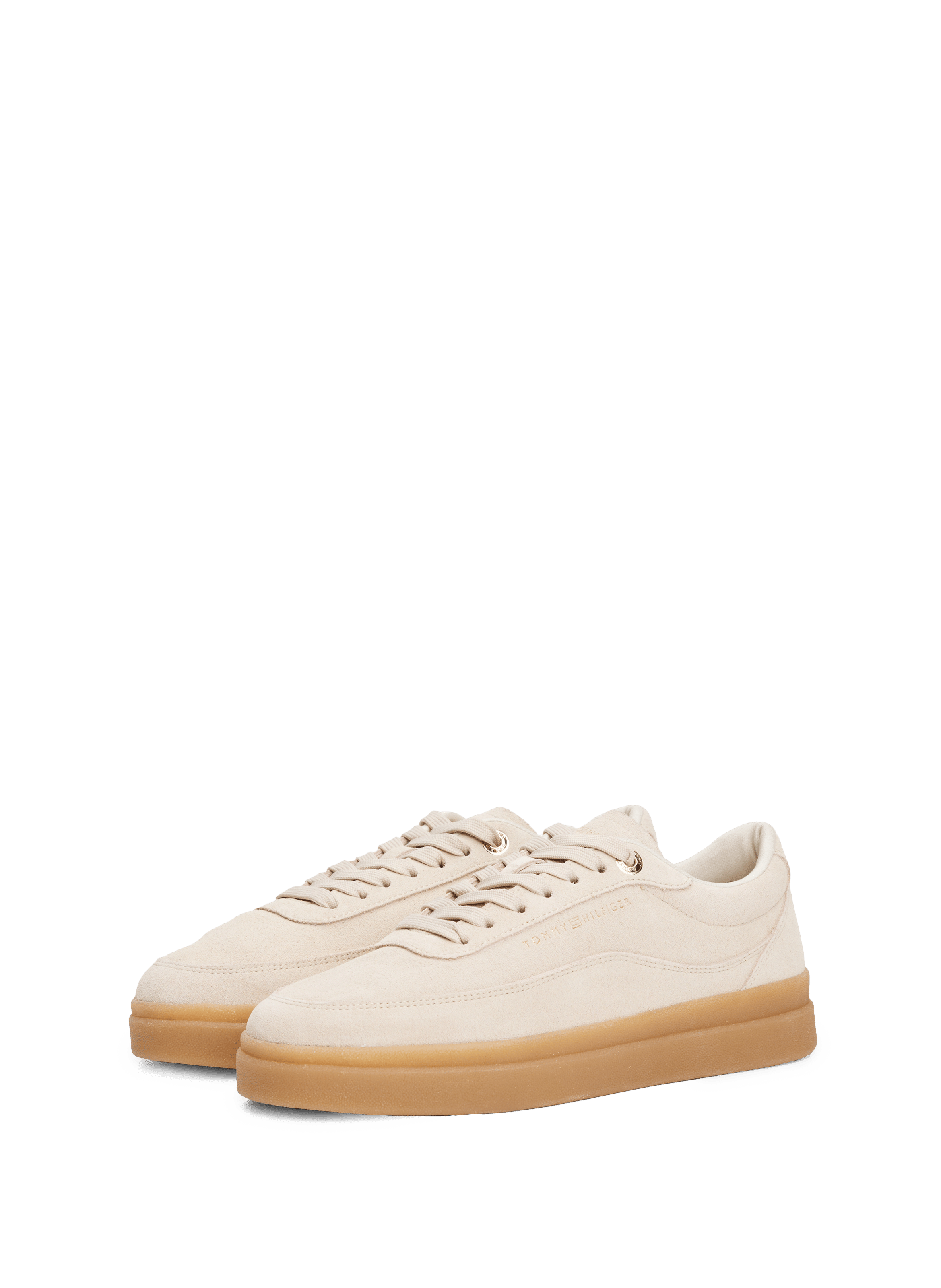 Baskets en daim à logo gaufré TOMMY HILFIGER Beige