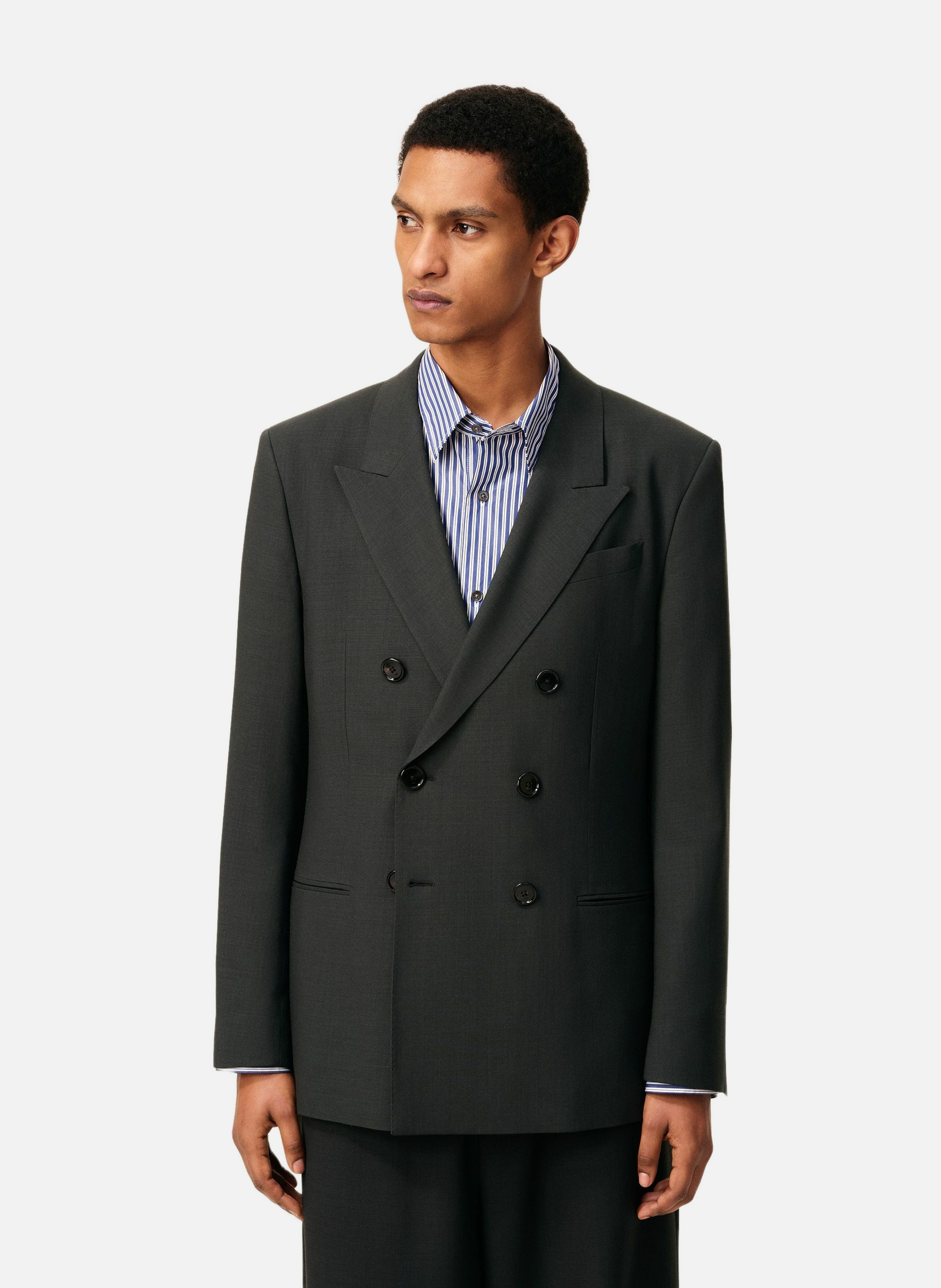 AMI PARIS Veste croisée  en laine Gris