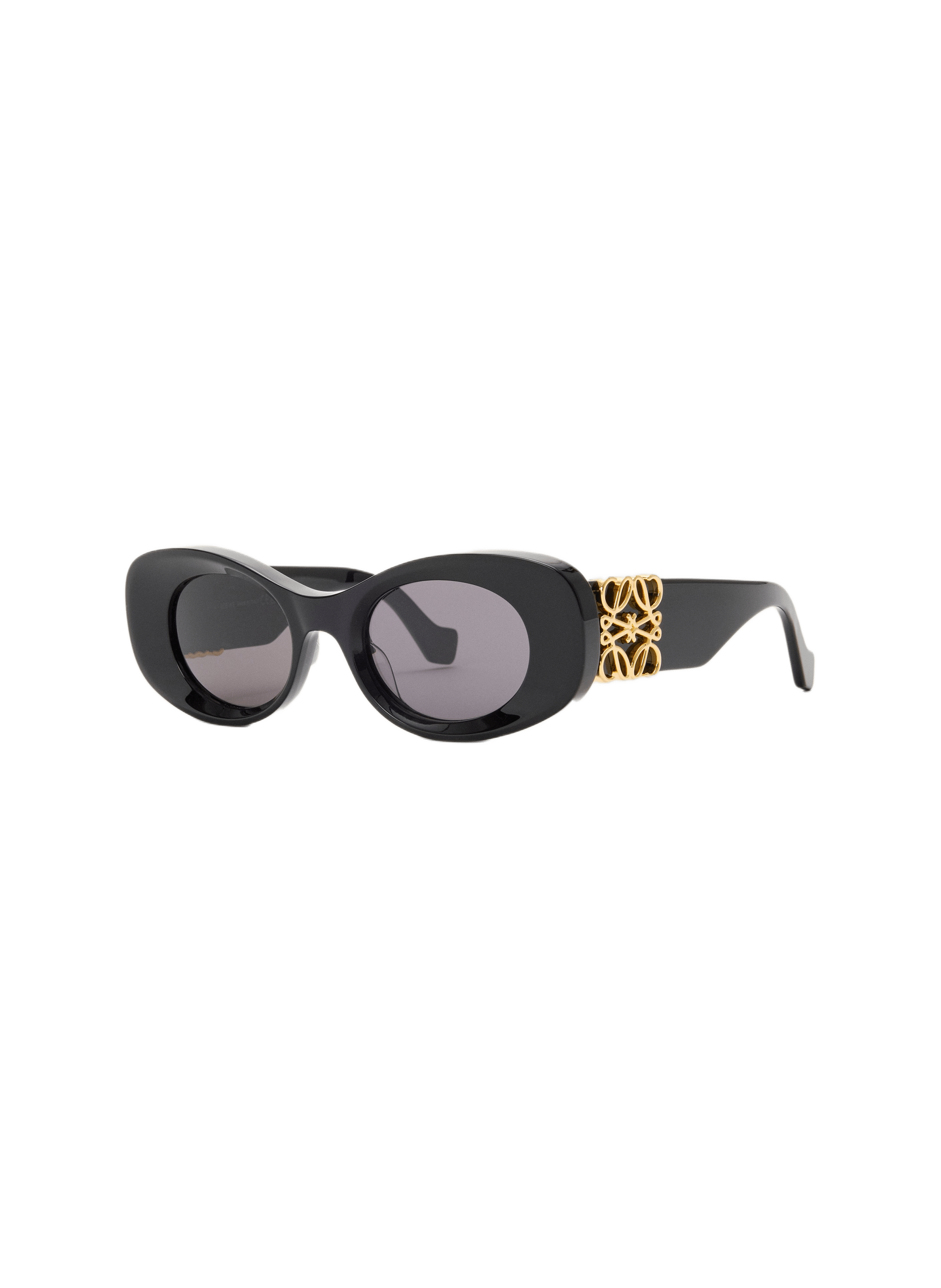 Beveled Oval Maxi Anagram Sunglasses LOEWE Black