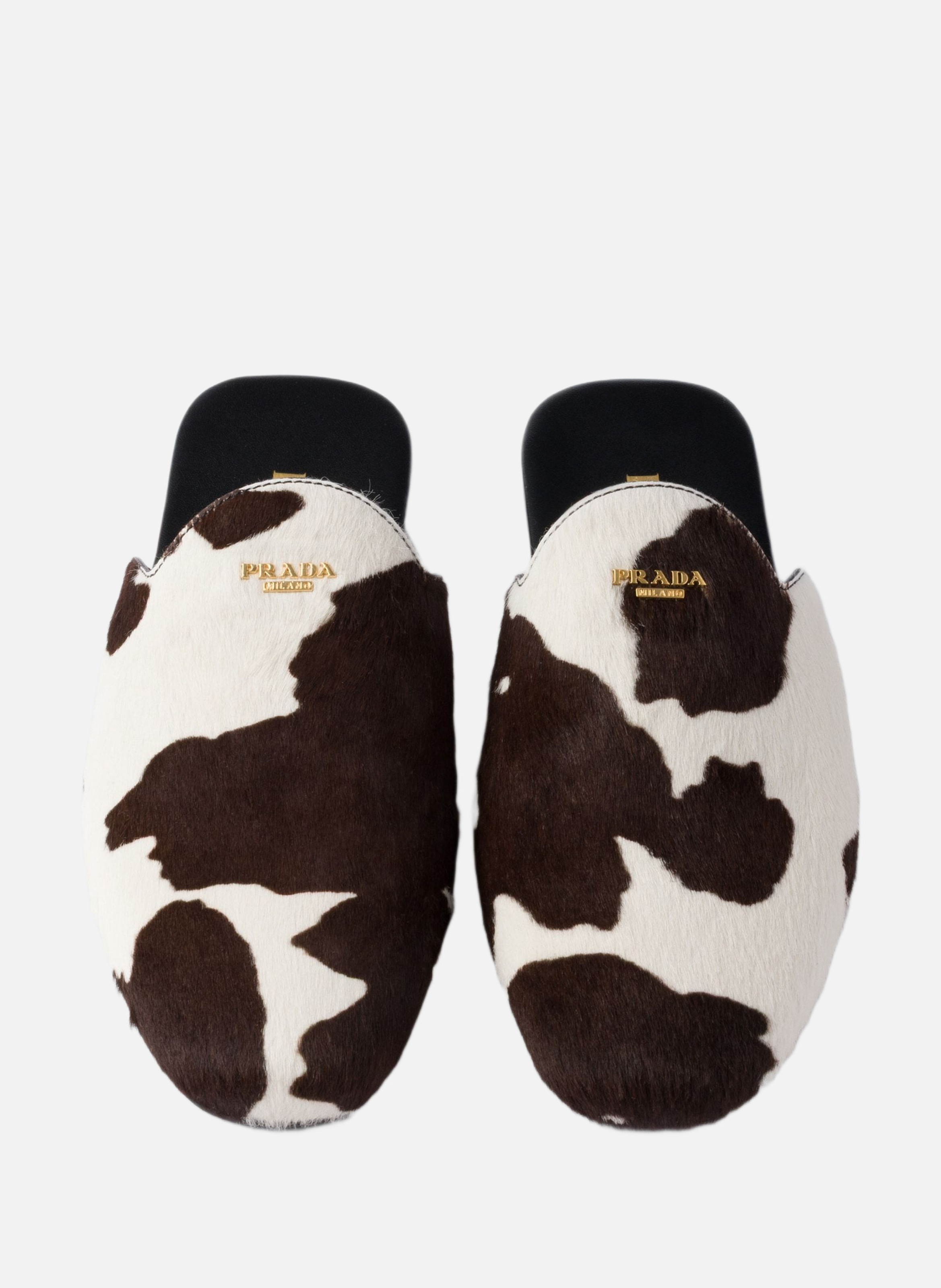 Mules en cuir imprimé Blanc