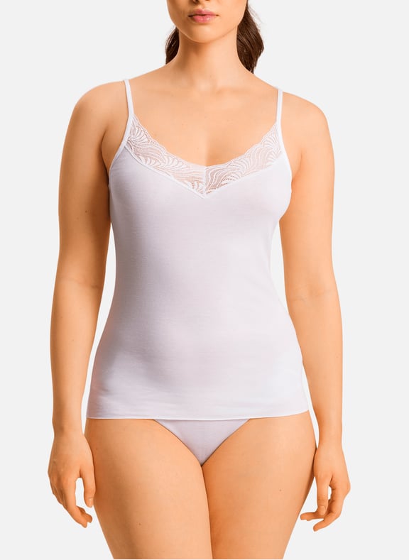 Cotton Tank Top White by HANRO HANRO Cotton Tank Top White