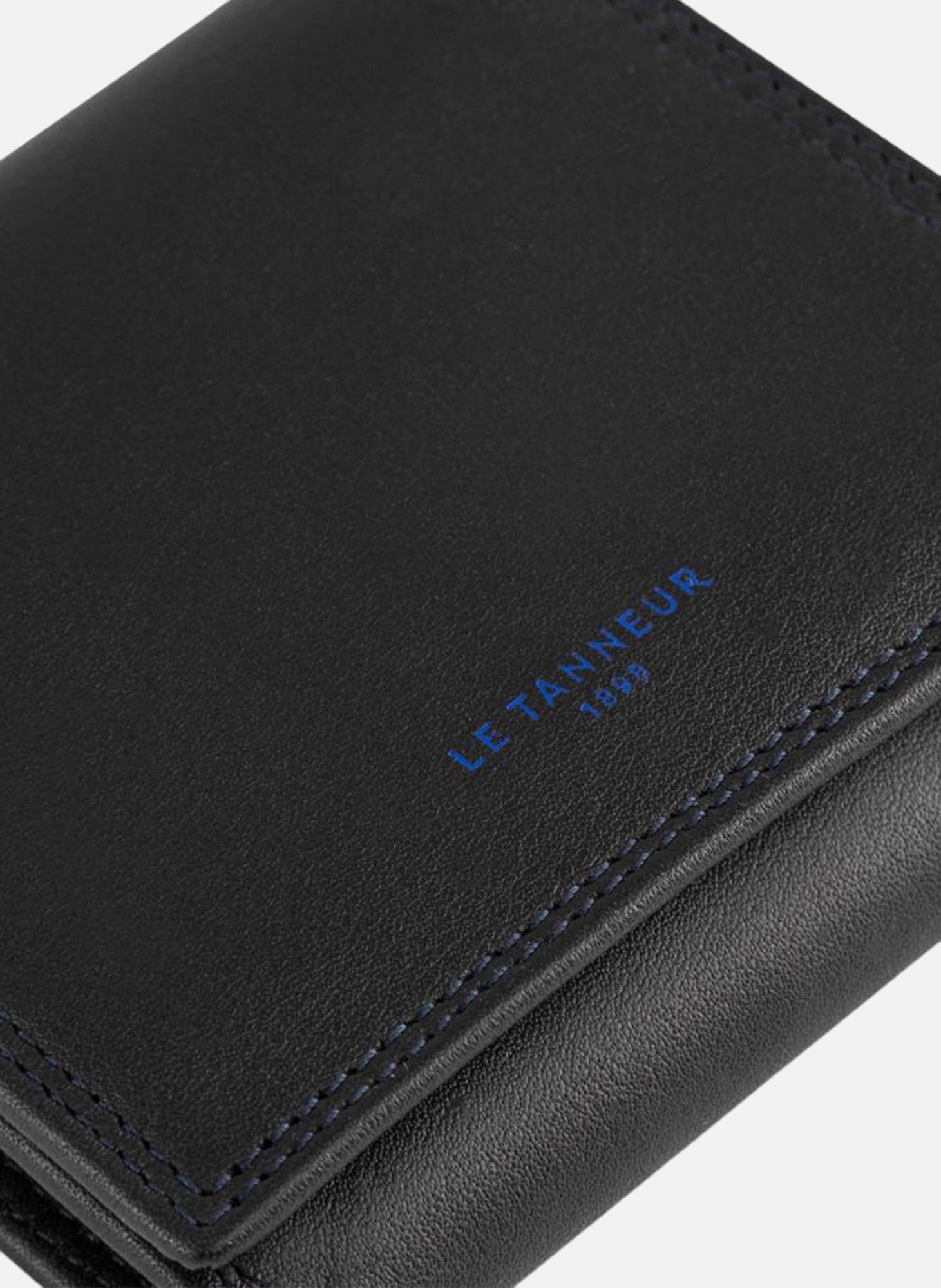 Porte monnaie boite avec poche billets martin en cuir lisse Noir