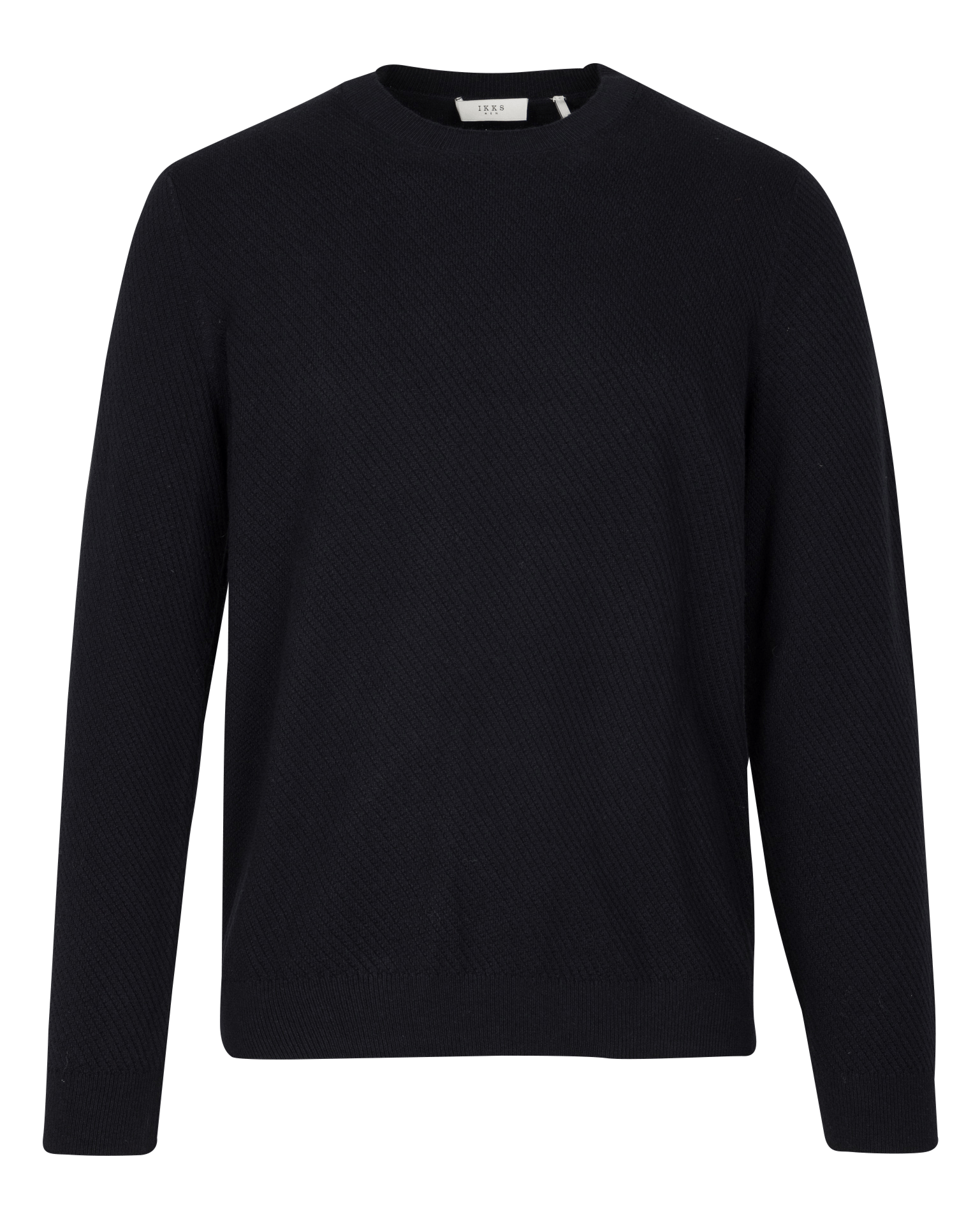 Pull droit col rond à tricot relief Bleu