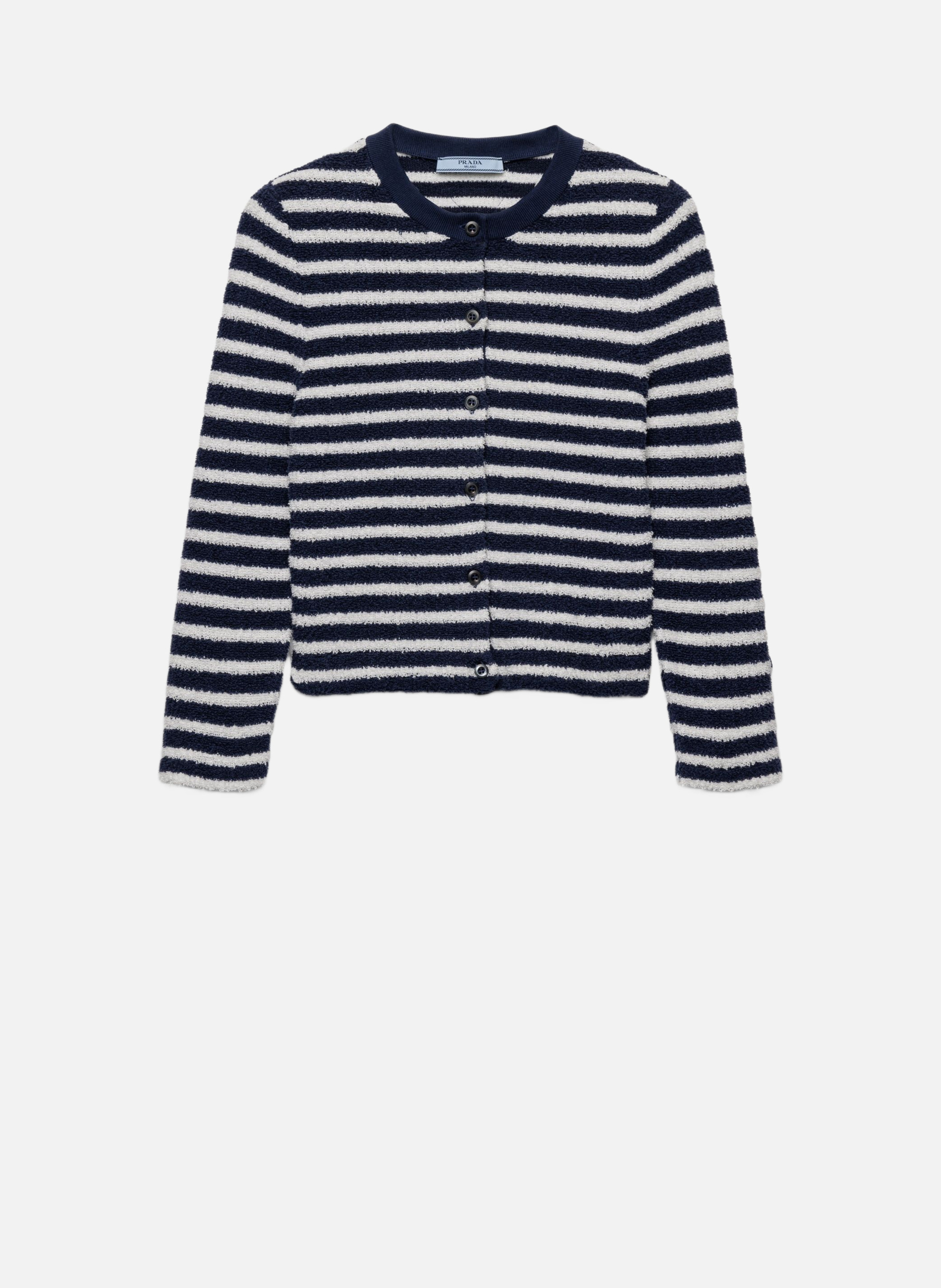 Cardigan en coton bouclette PRADA Bleu