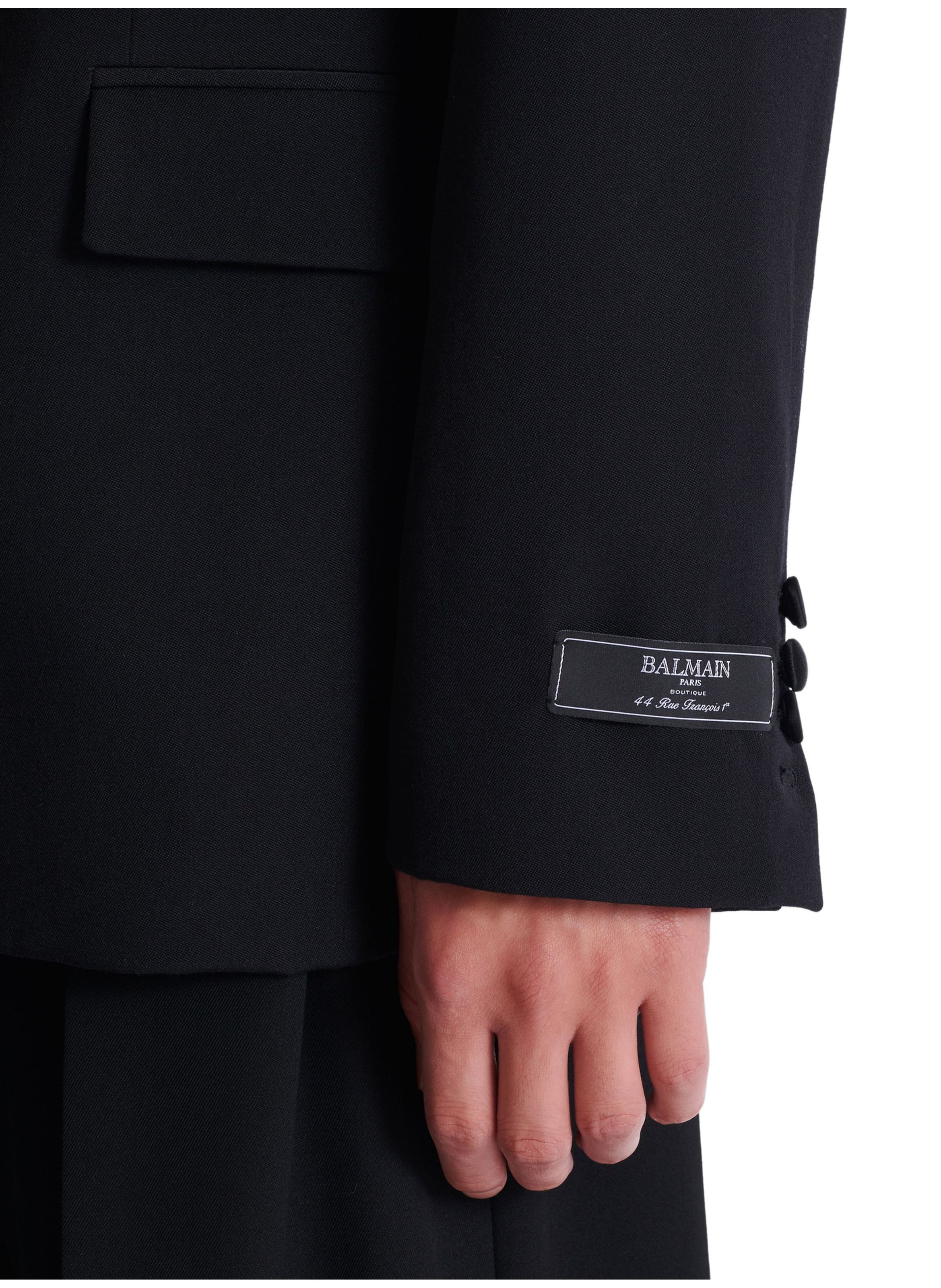 Veste 1 bouton en grain de poudre BALMAIN Noir