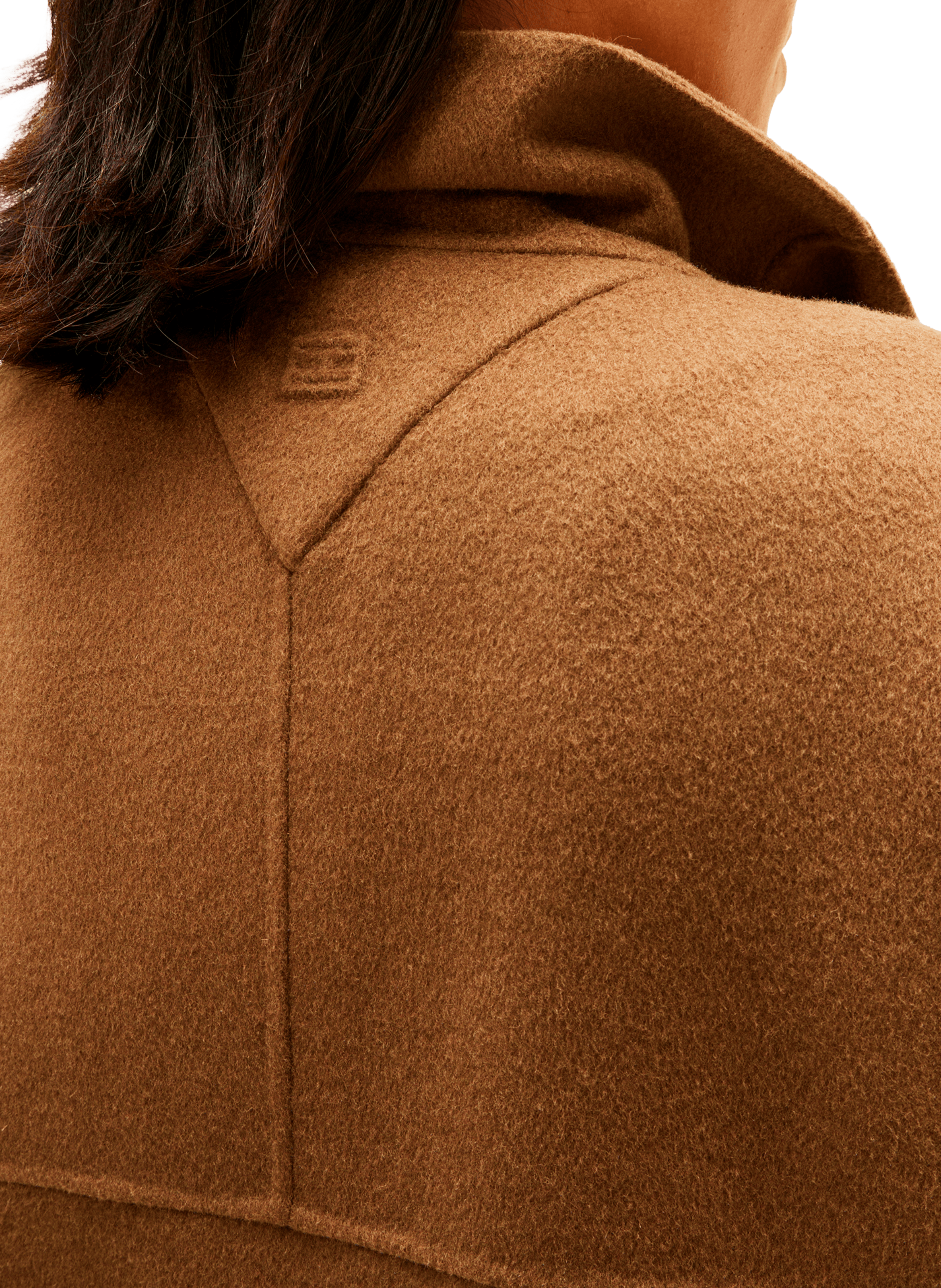 Oversized coat with high collar in mixed wool TOMMY HILFIGER Brown