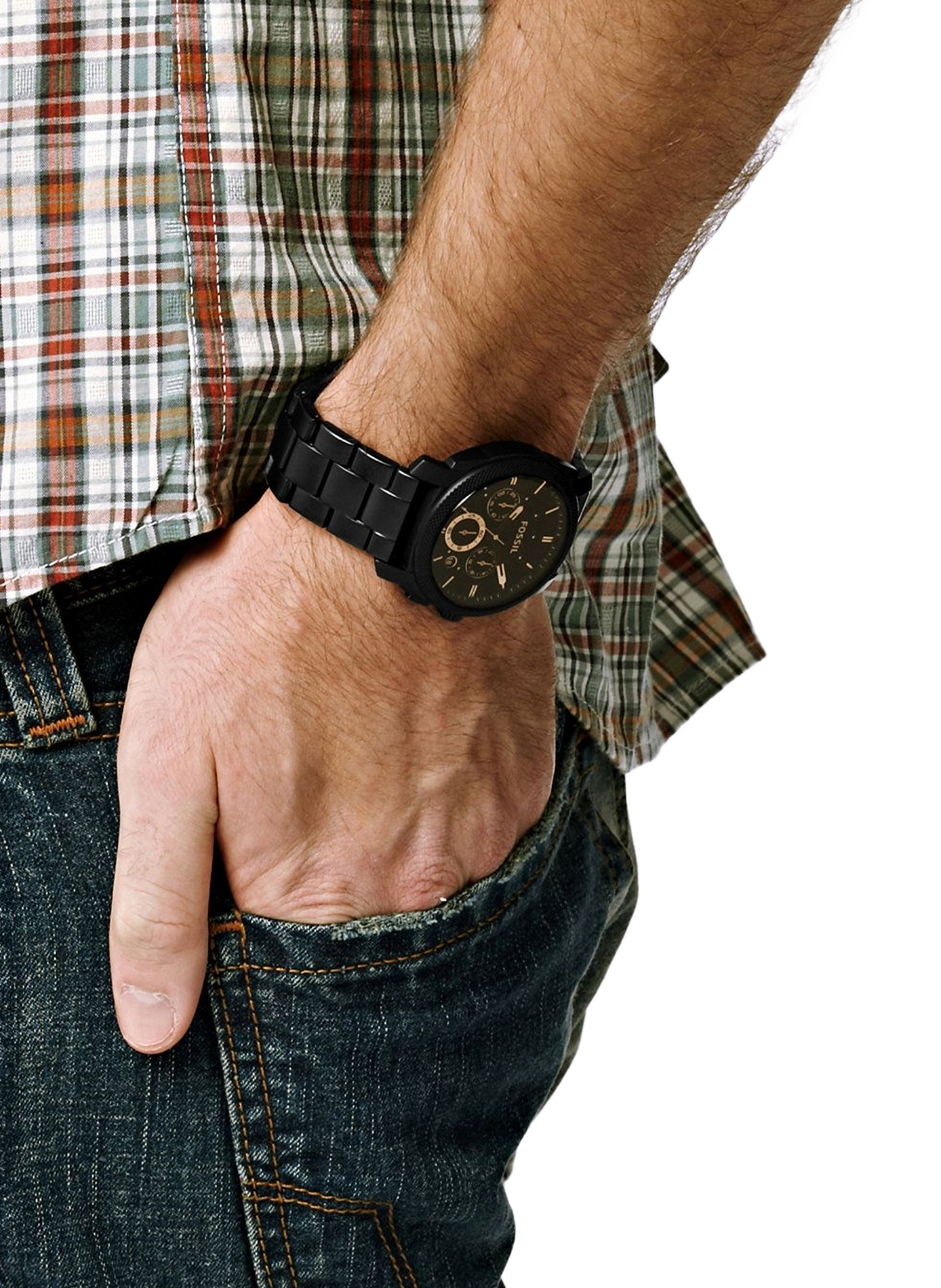 Montre quartz en acier FOSSIL Noir