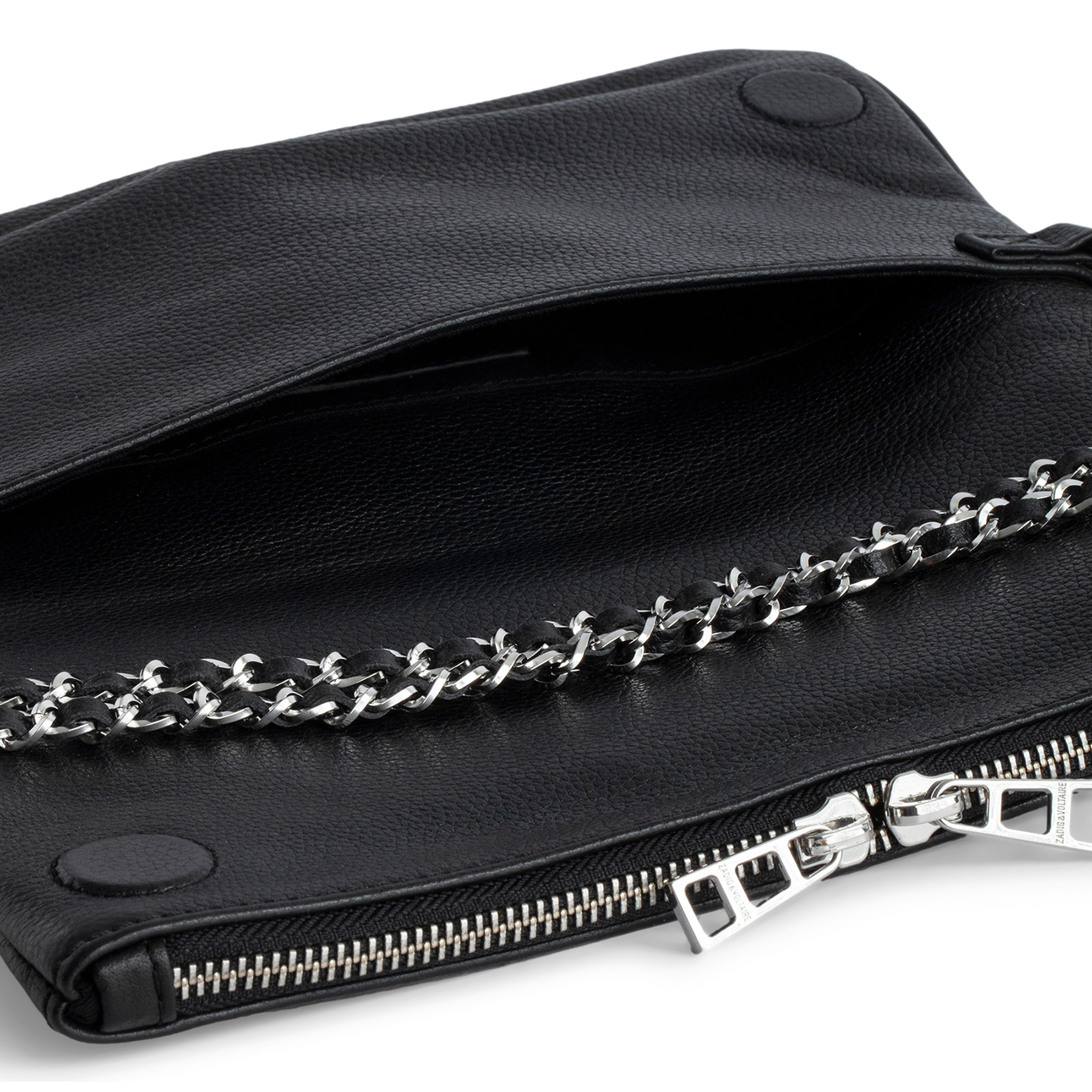 Pochette en cuir rock ZADIG&VOLTAIRE Noir