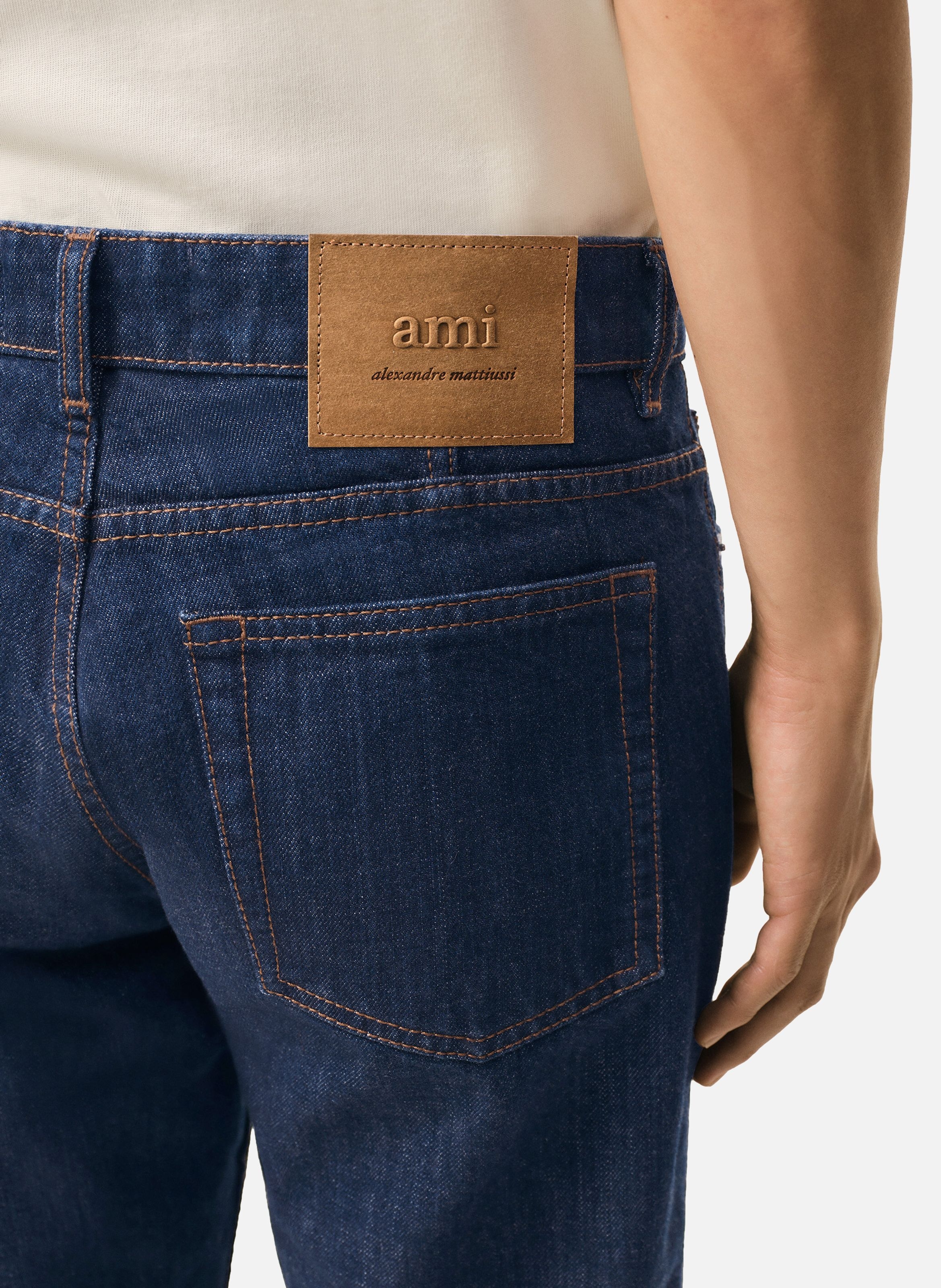 Jean coupe classique en coton AMI PARIS Bleu