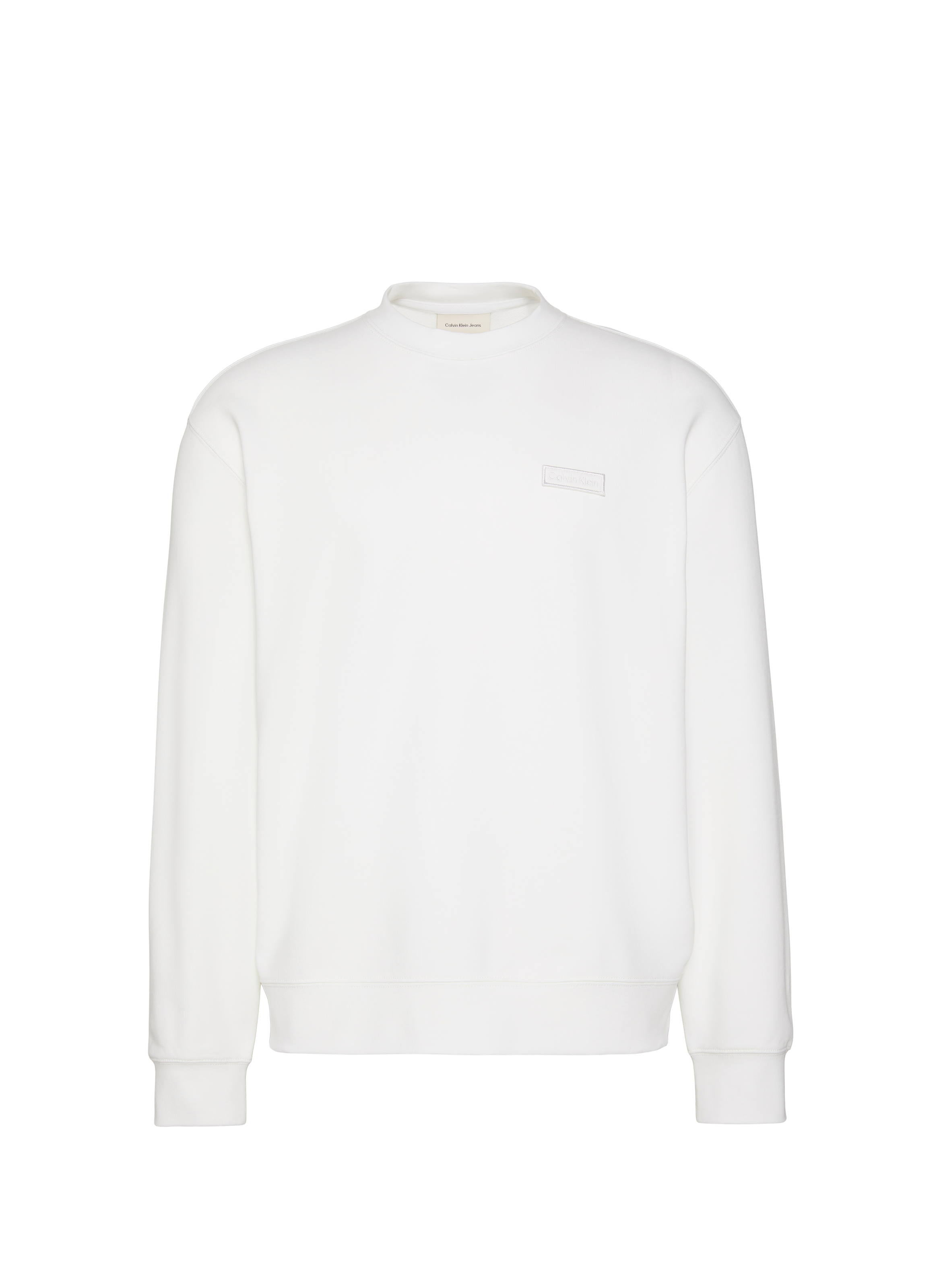 Sweat droit à col montant en coton CALVIN KLEIN Blanc
